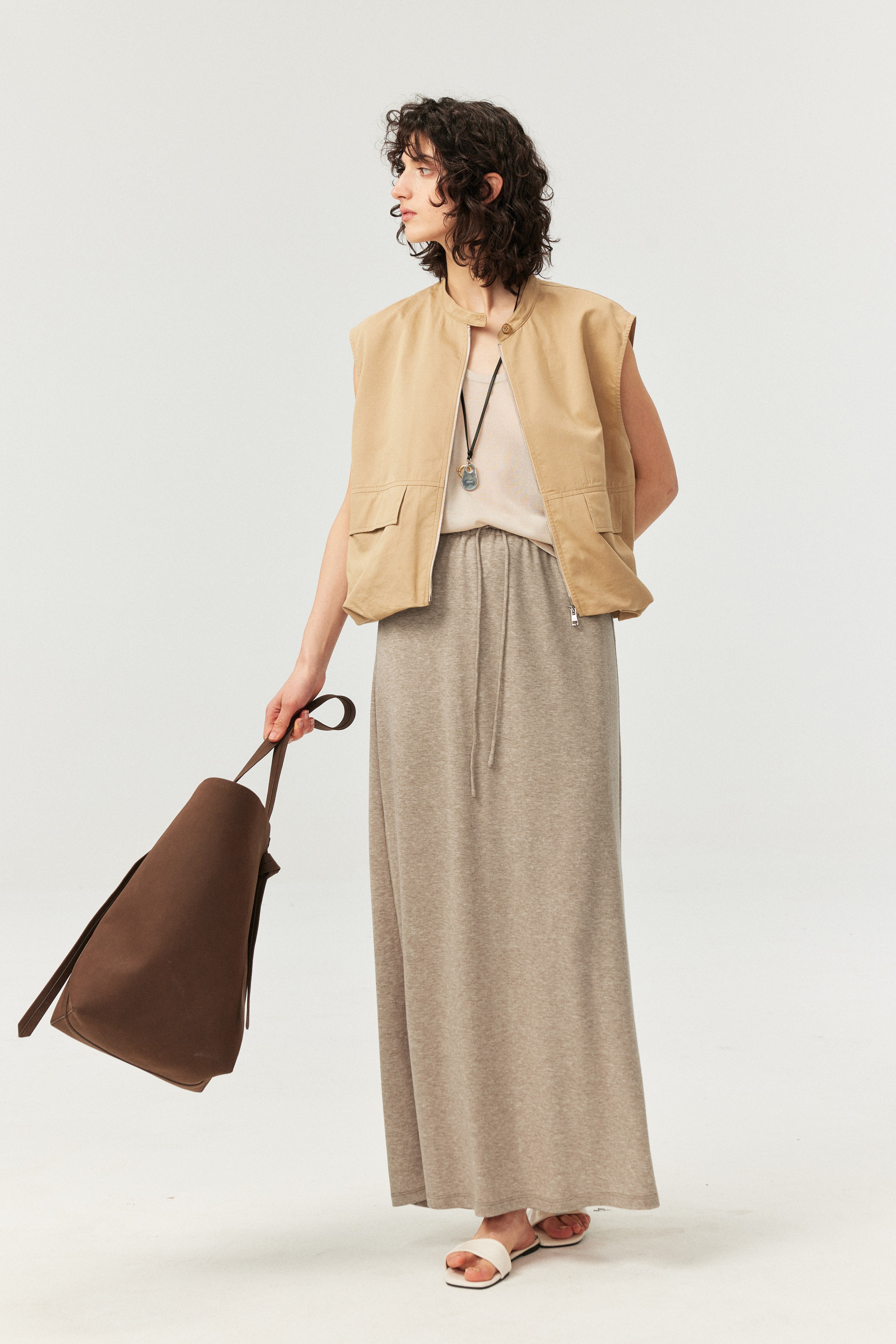 Soft Touch Lyocell Wool Blend Maxi Skirt