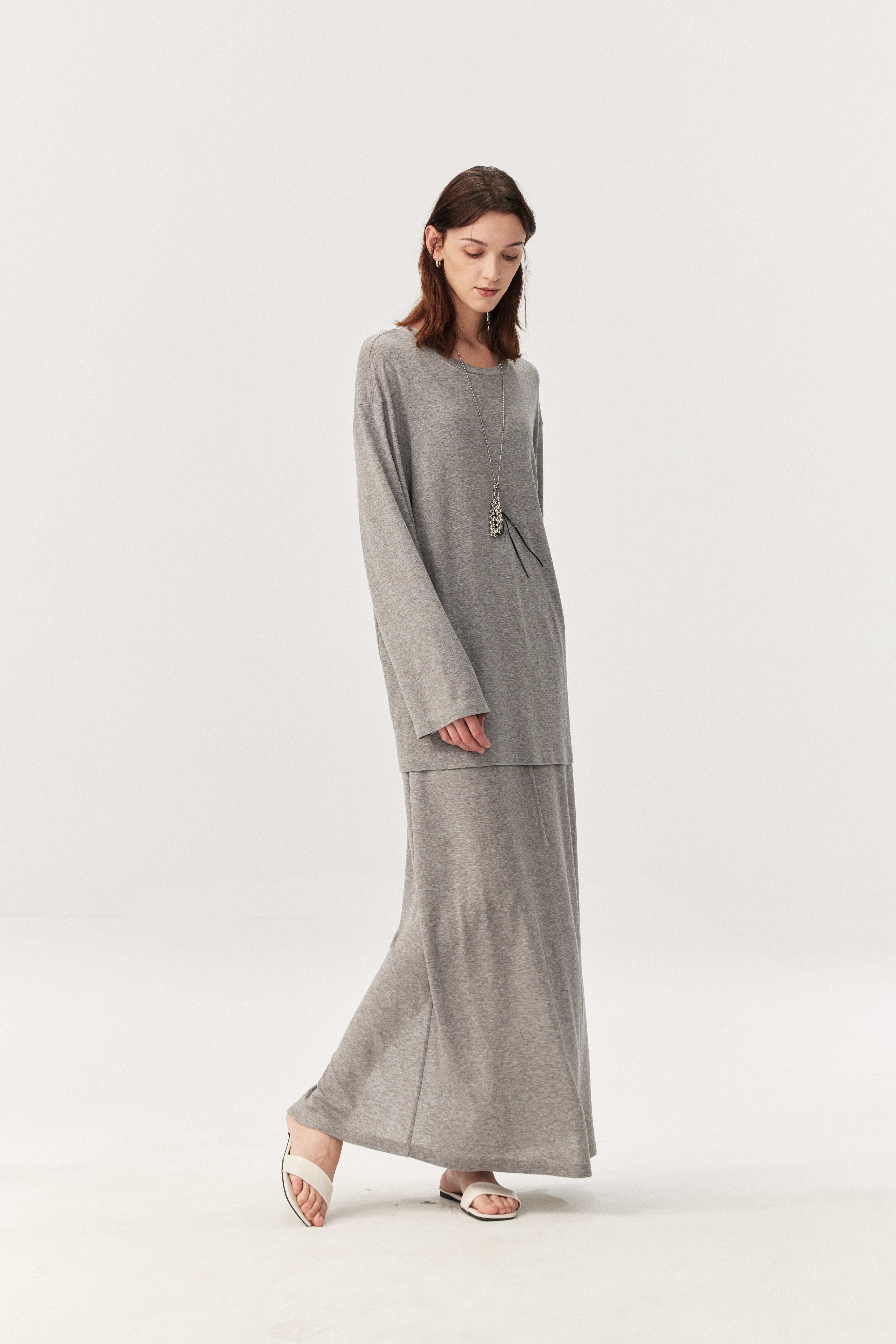 Soft Touch Lyocell Wool Blend Maxi Skirt