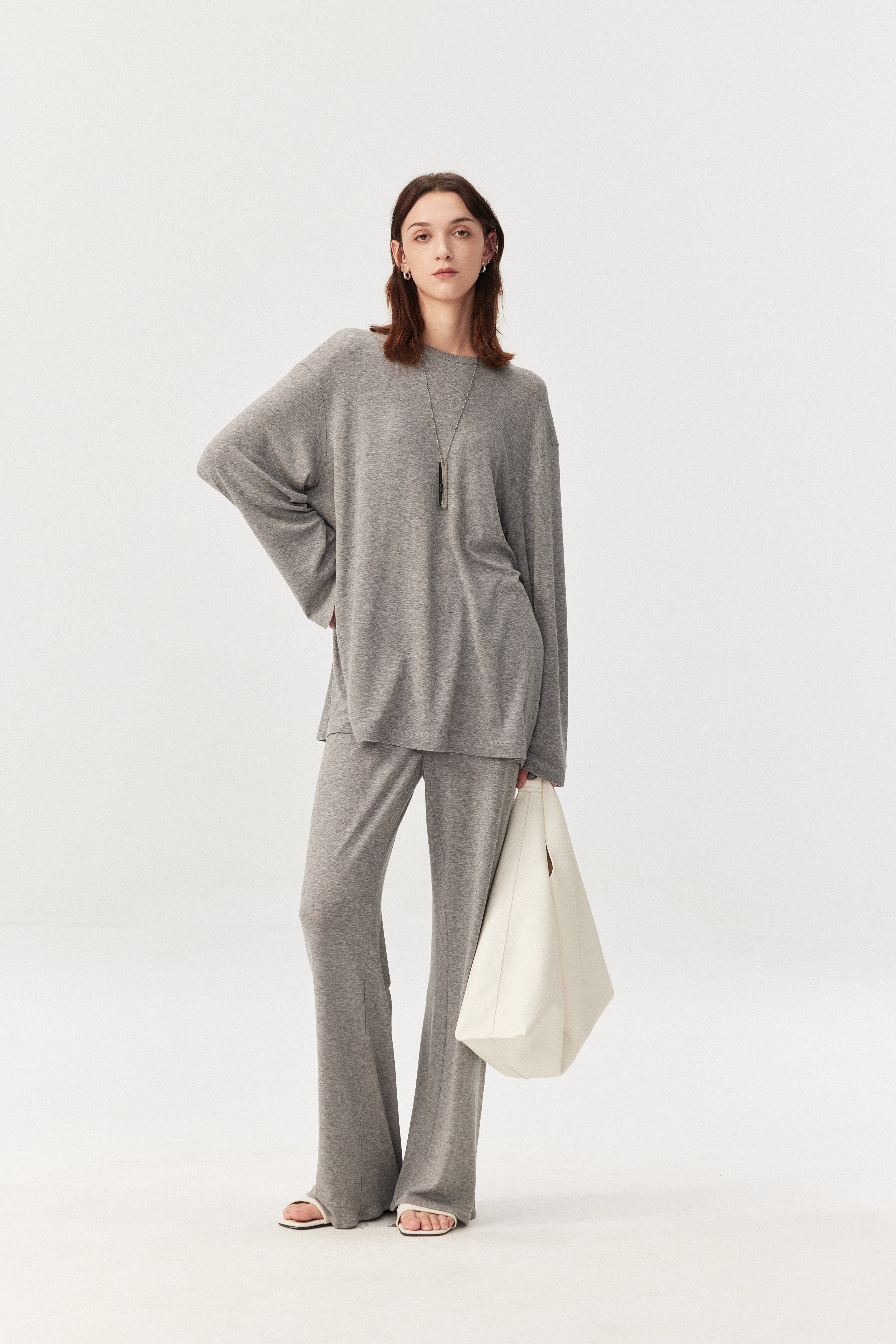 Soft Touch Lyocell Wool Blend Wide Leg Pants