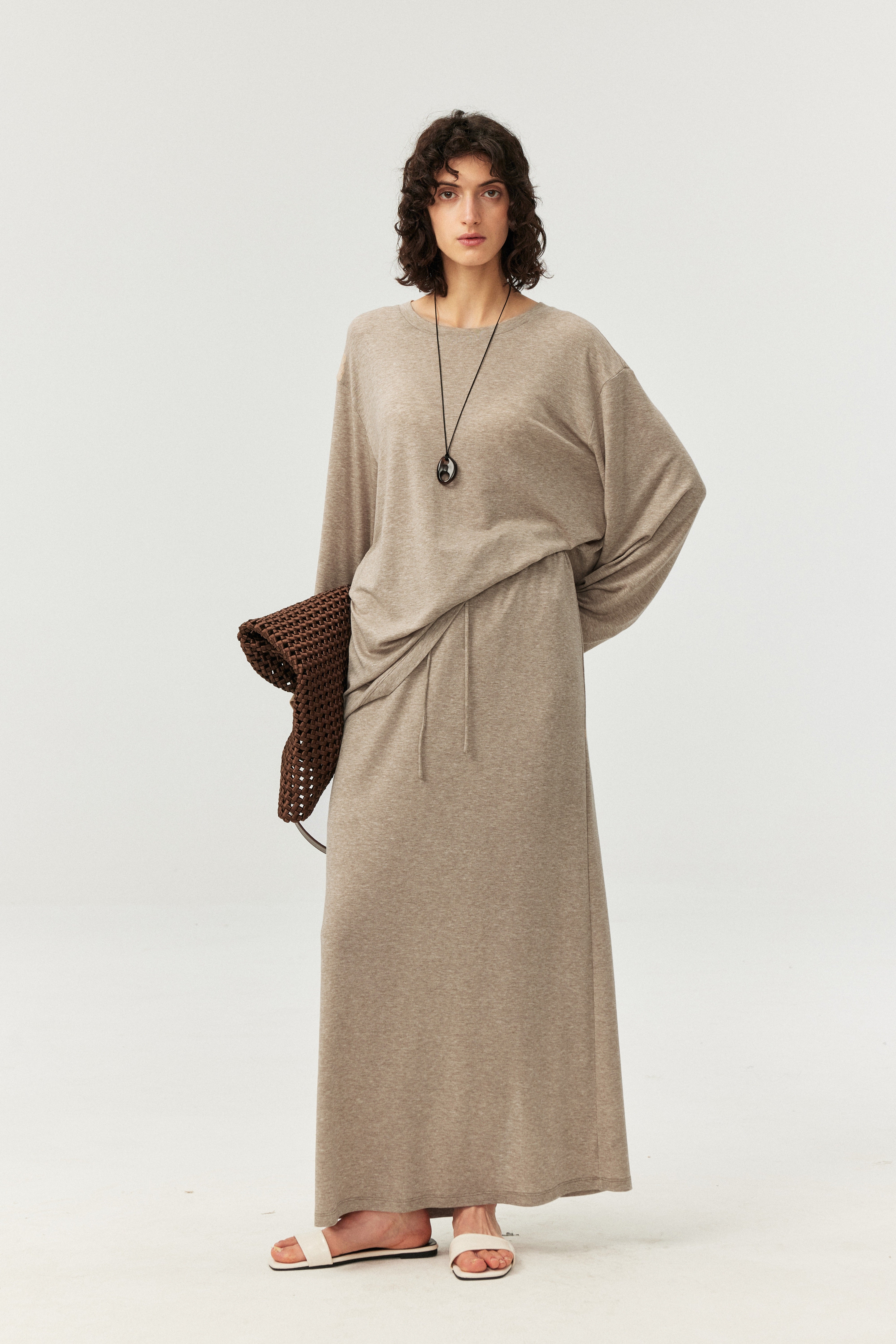 Soft Touch Lyocell Wool Blend Maxi Skirt