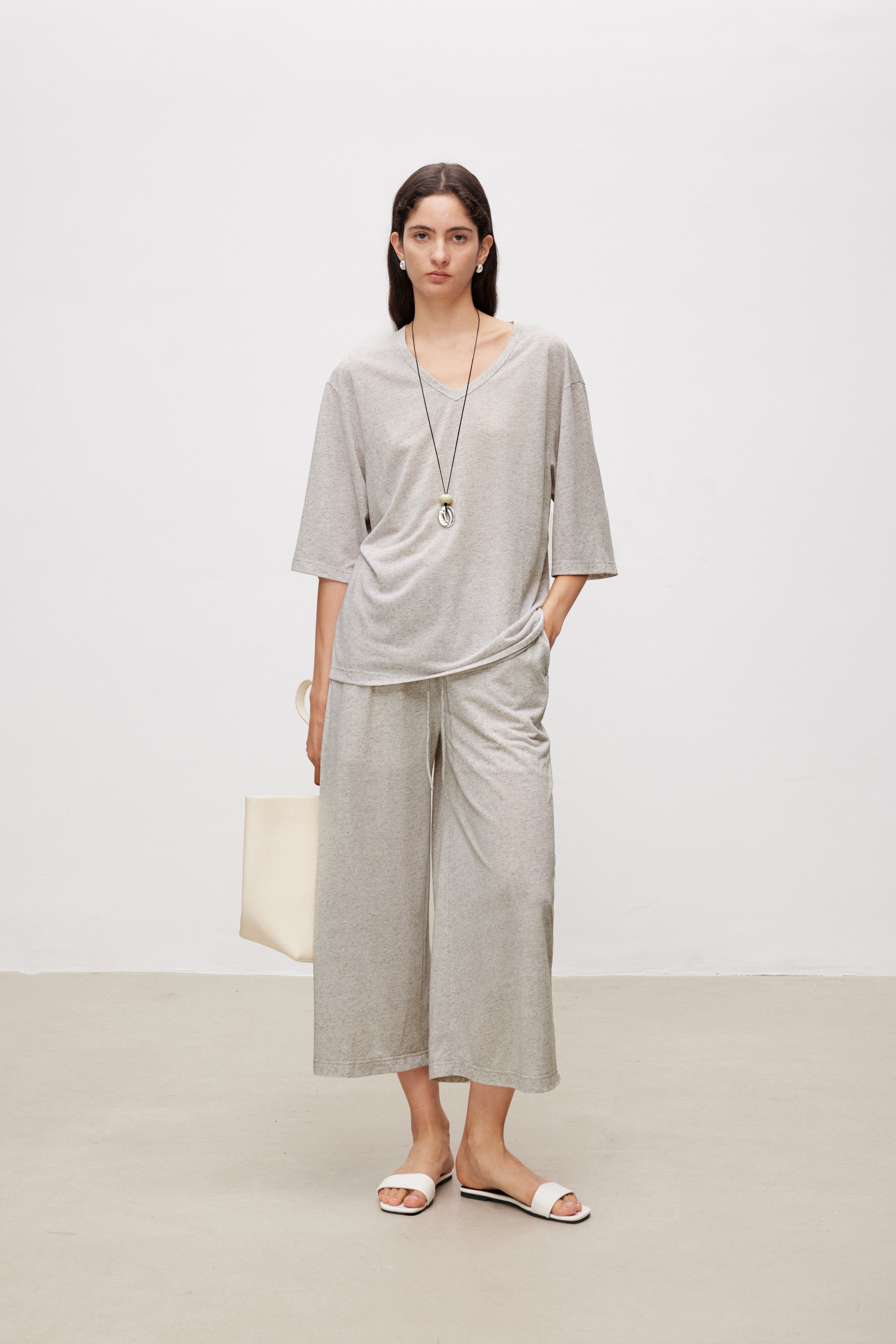 Soft Touch Linen Blend V-Neck Top