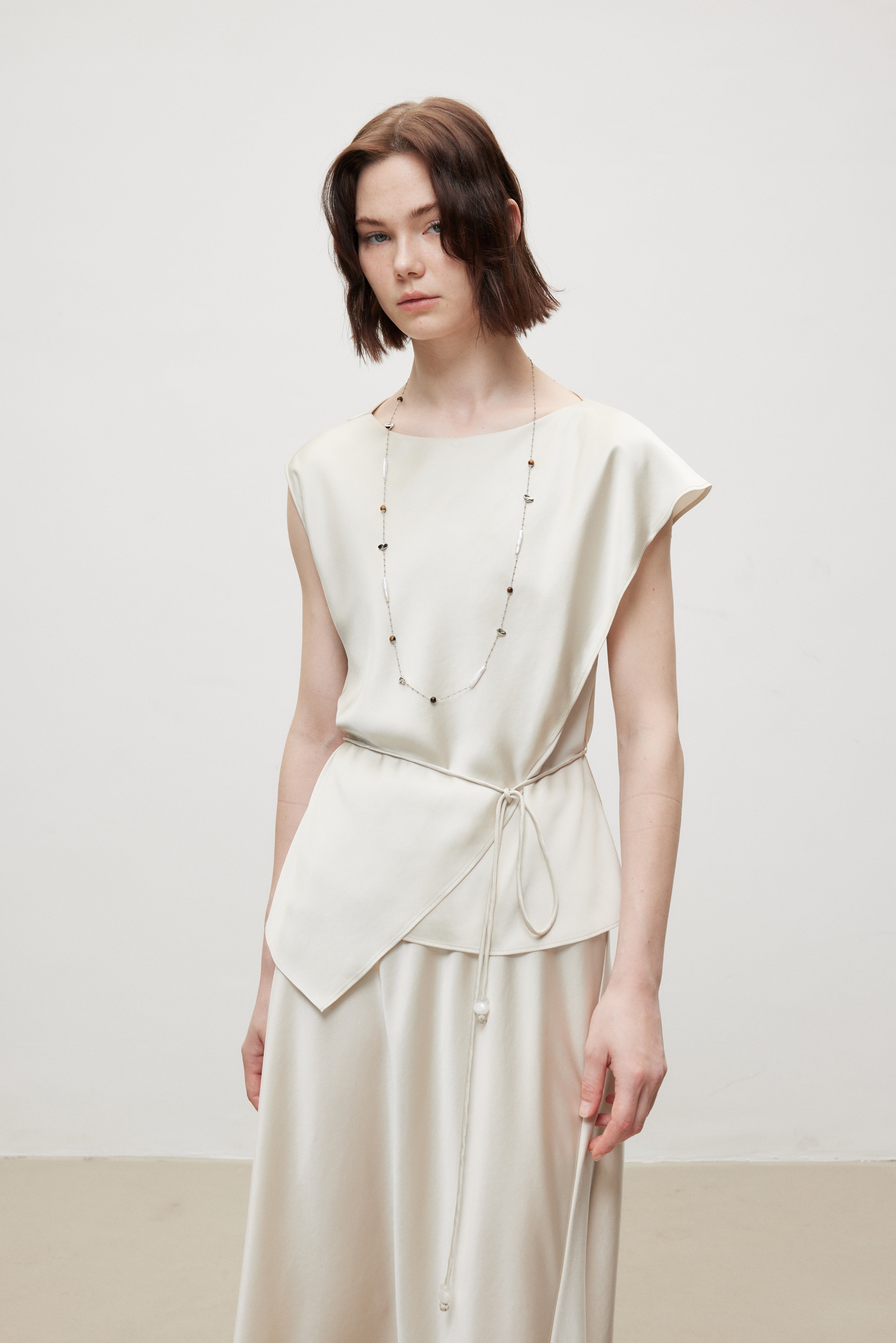 Triacetate Luxe Draped Elegance Top