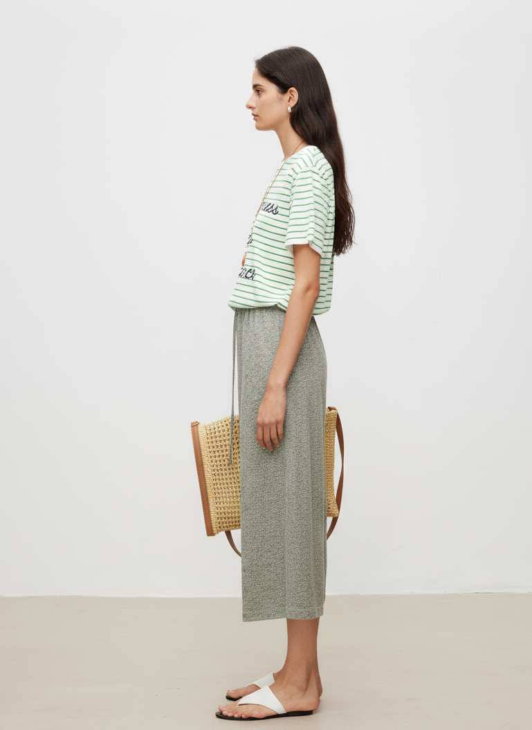 Soft Touch Linen Blend Wide Leg Crop Pants