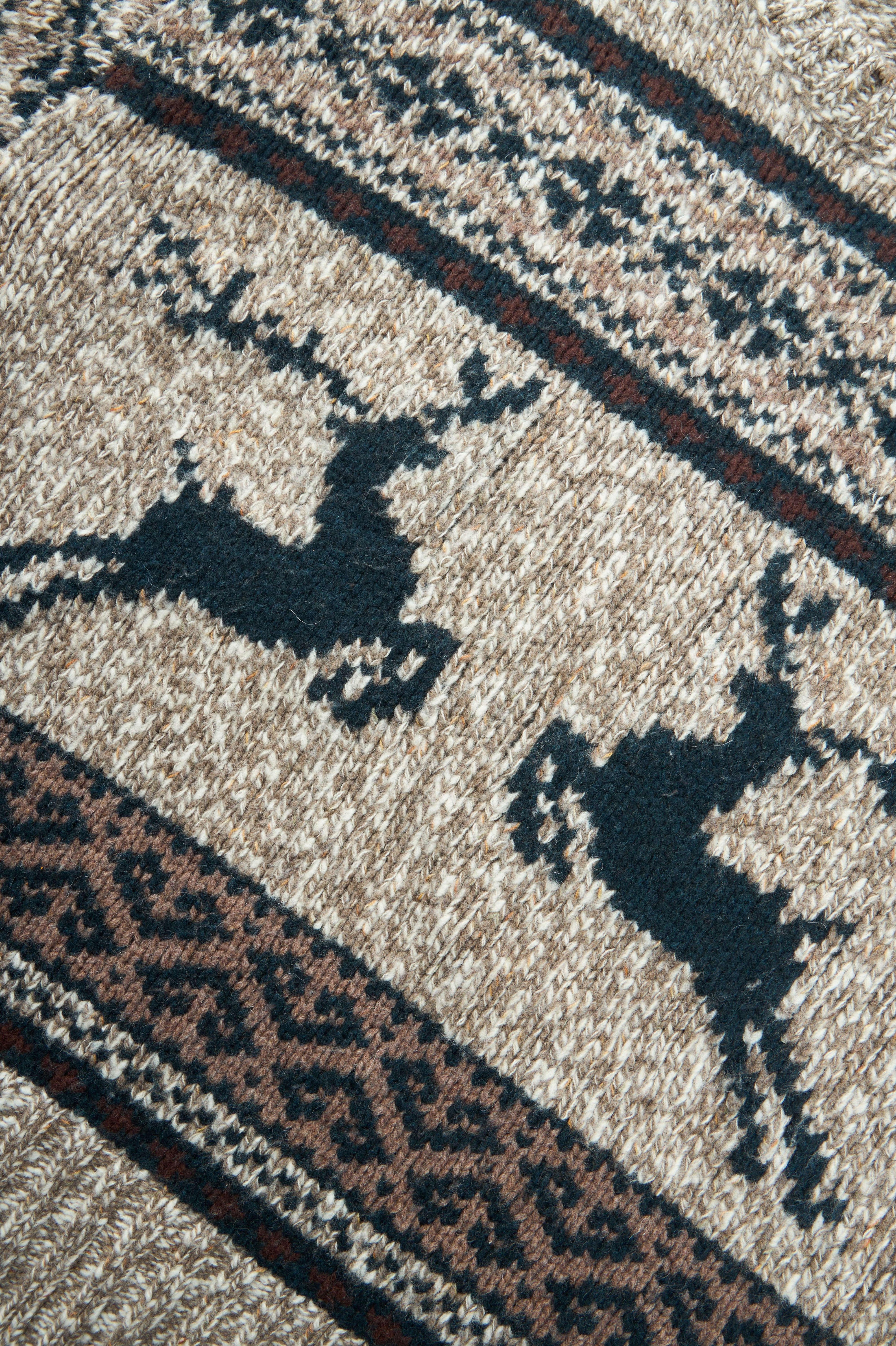 Reindeer Jacquard Mohair-Wool Knit Sweater