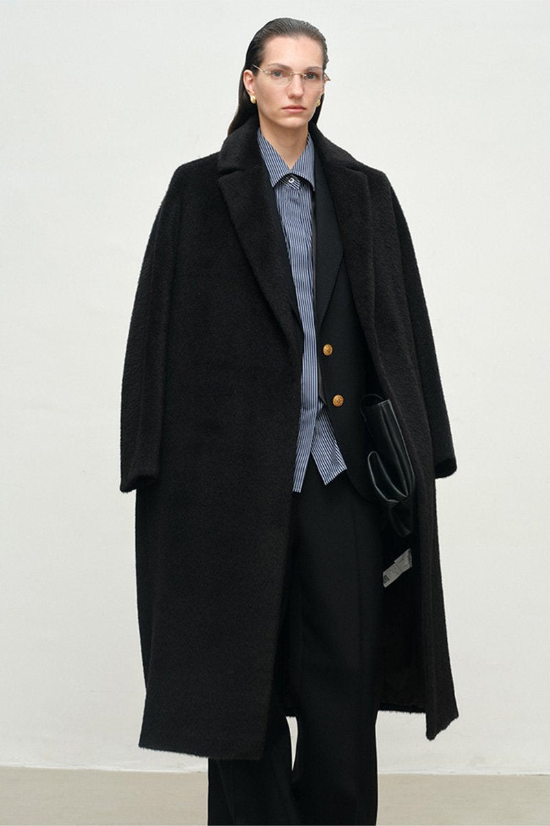 Classic Tailored Pure Suri Alpaca Long Coat