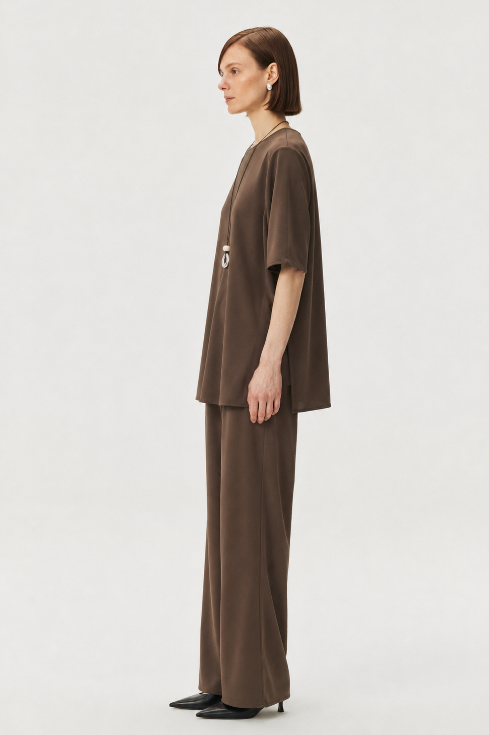 Fluid Acetate Blend Relaxed Half Sleeve Top