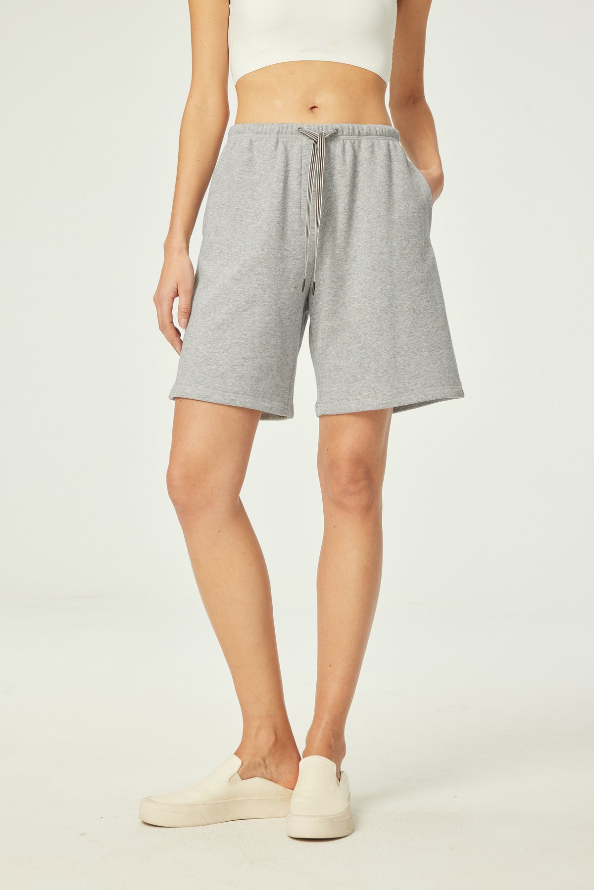 Cotton-blend Drawstring Jogger Shorts