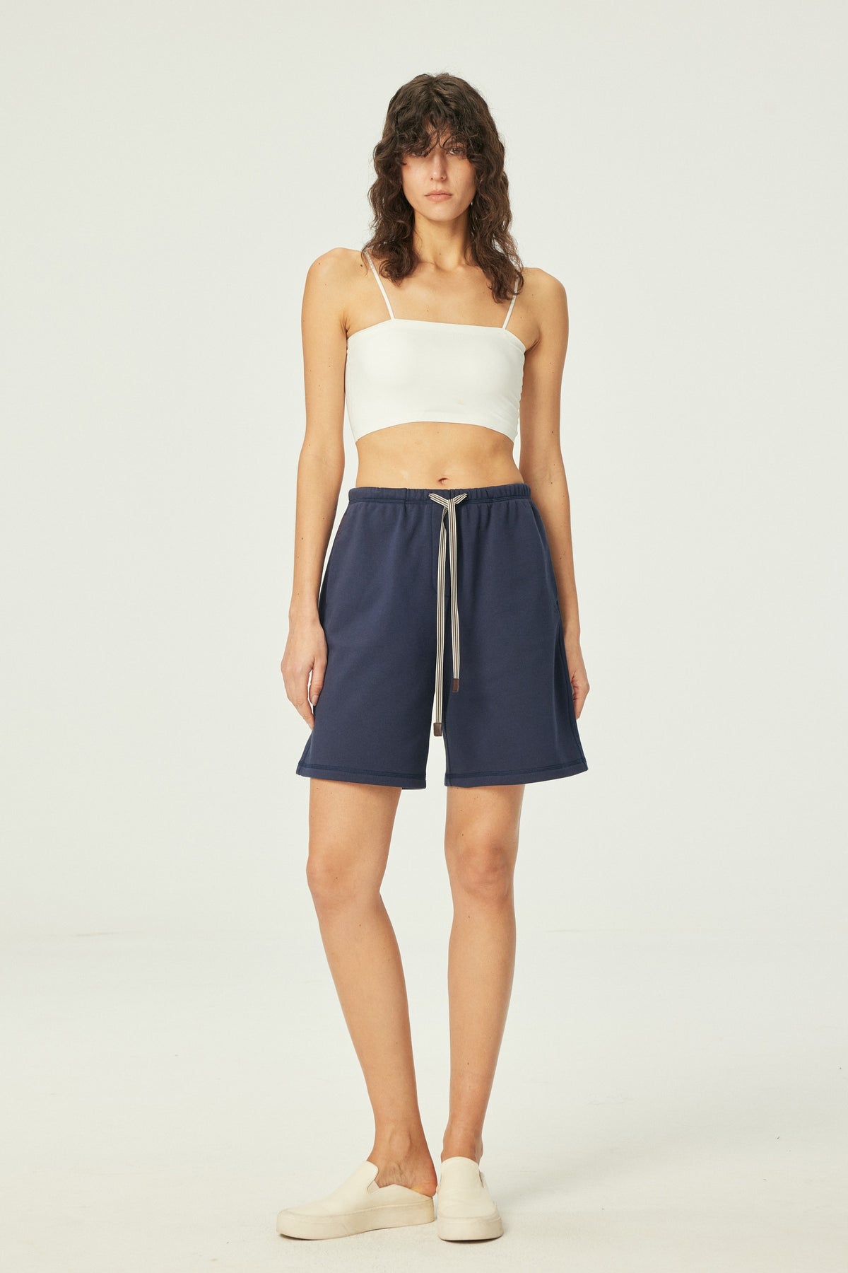 Cotton-blend Drawstring Jogger Shorts
