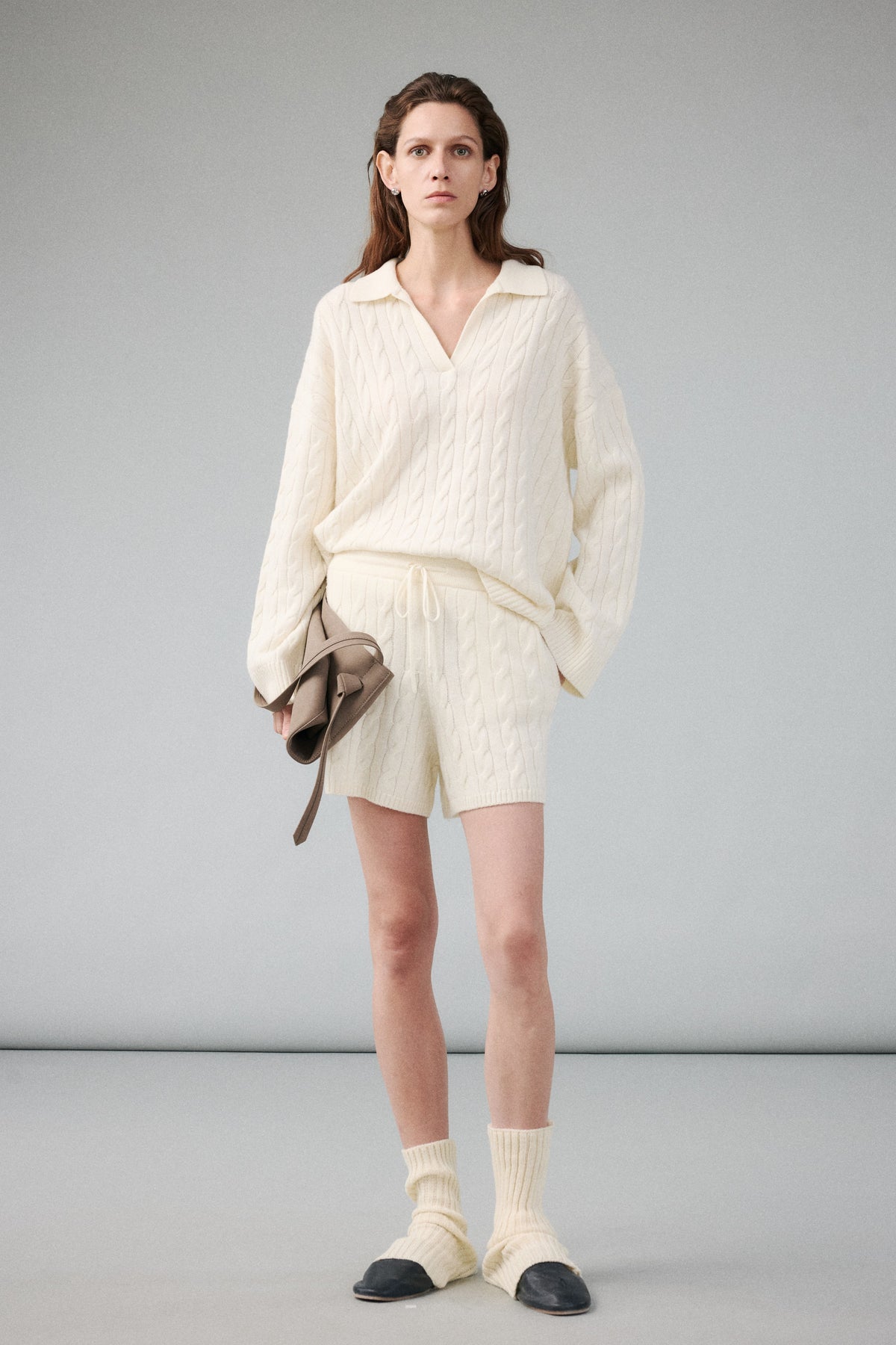Cable-Knit Wool-Cashmere Shorts