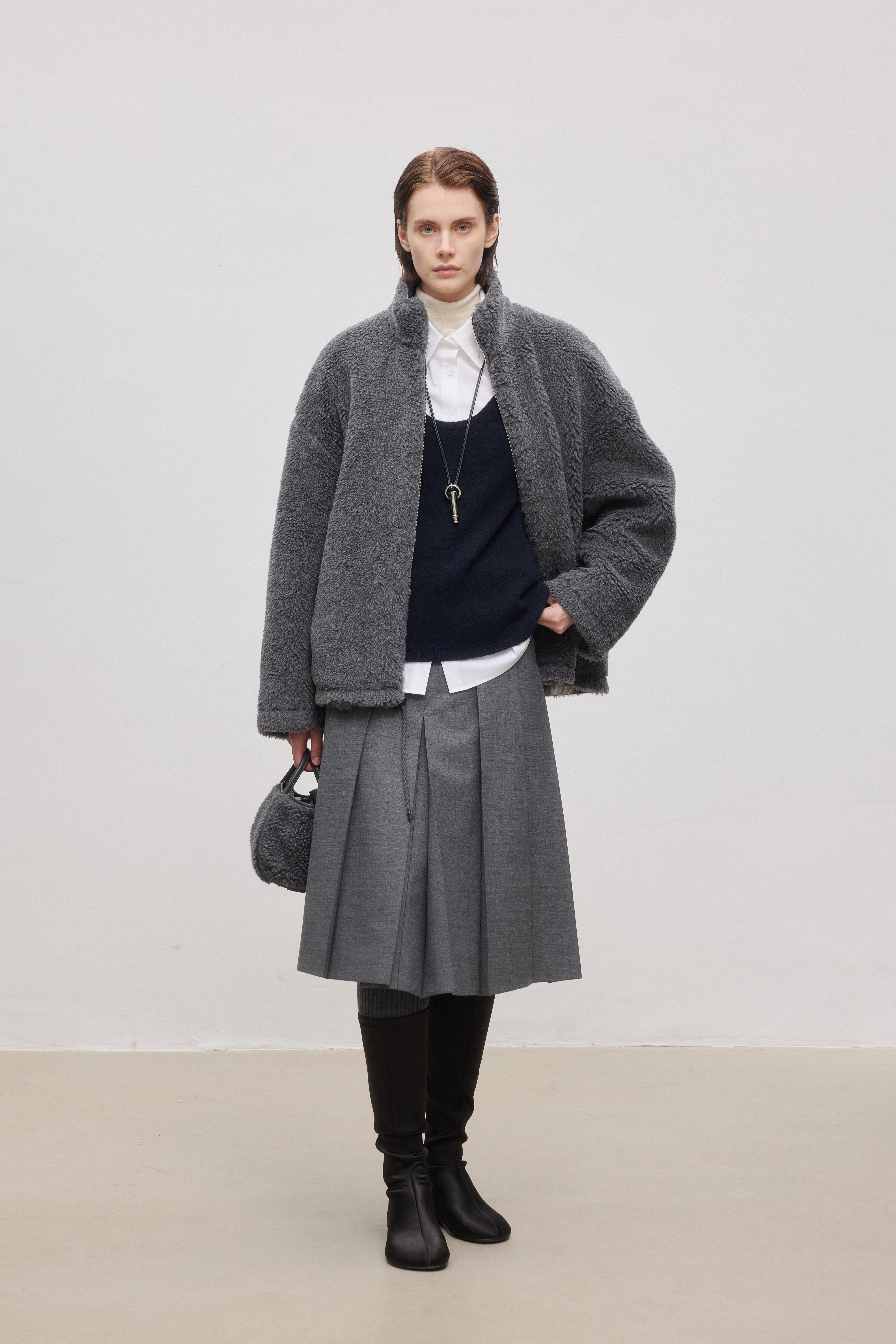 Scoop-Neck Wool-Yak Blend Knit Vest