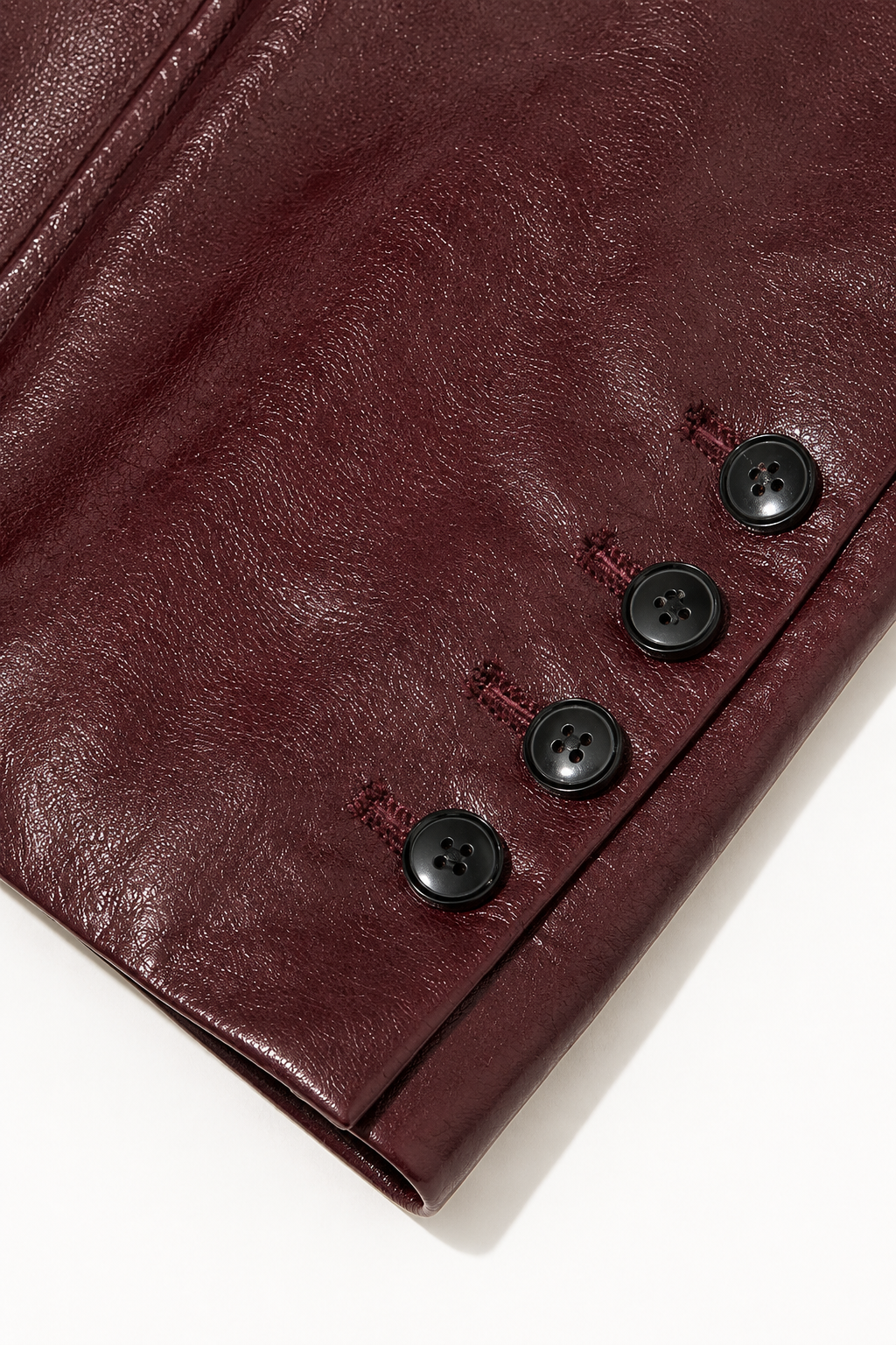 Hand-Waxed Lambskin Belted Leather Blazer