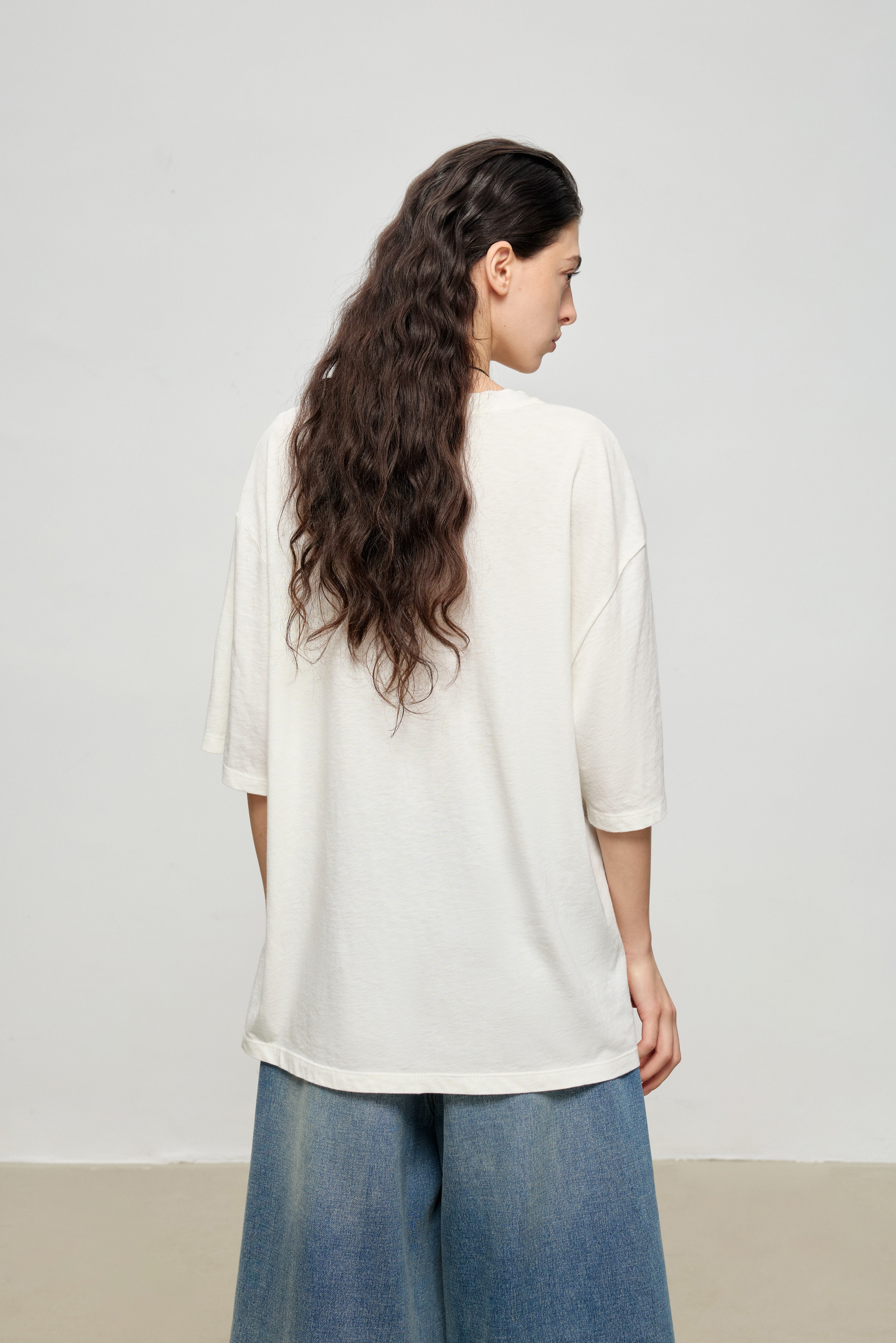 Printed Cotton-Lyocell Half Sleeve Tee