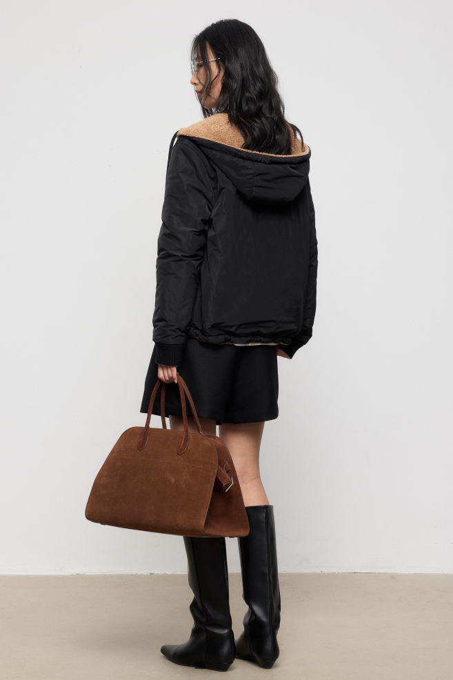 Reversible Double-Face Teddy Hooded Jacket