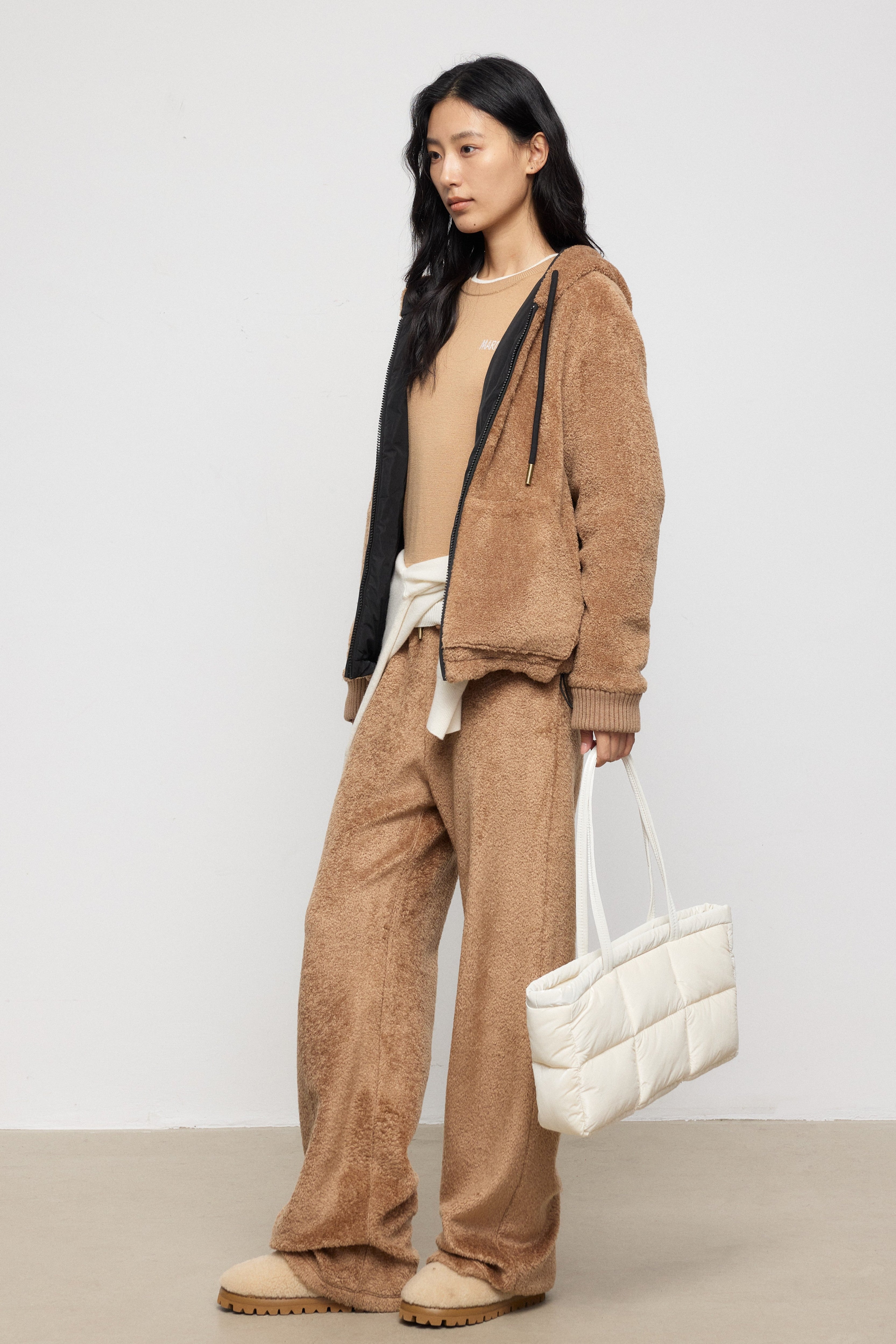 Reversible Double-Face Teddy Hooded Jacket