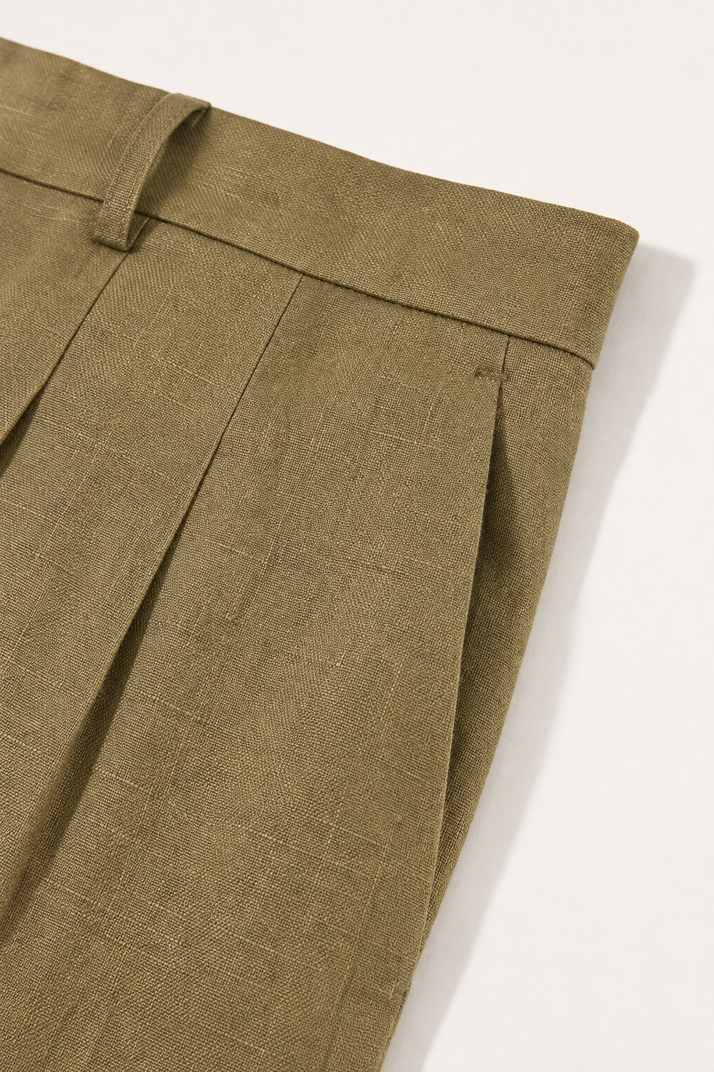 Linen Pleated Wide Pants