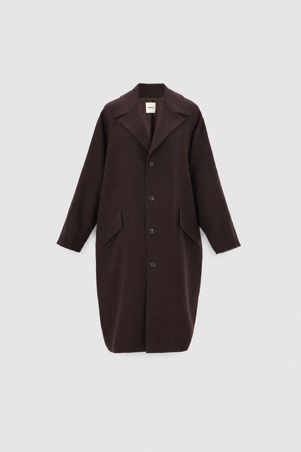 Wool Blend Cocoon Sleeve Tailored Coat