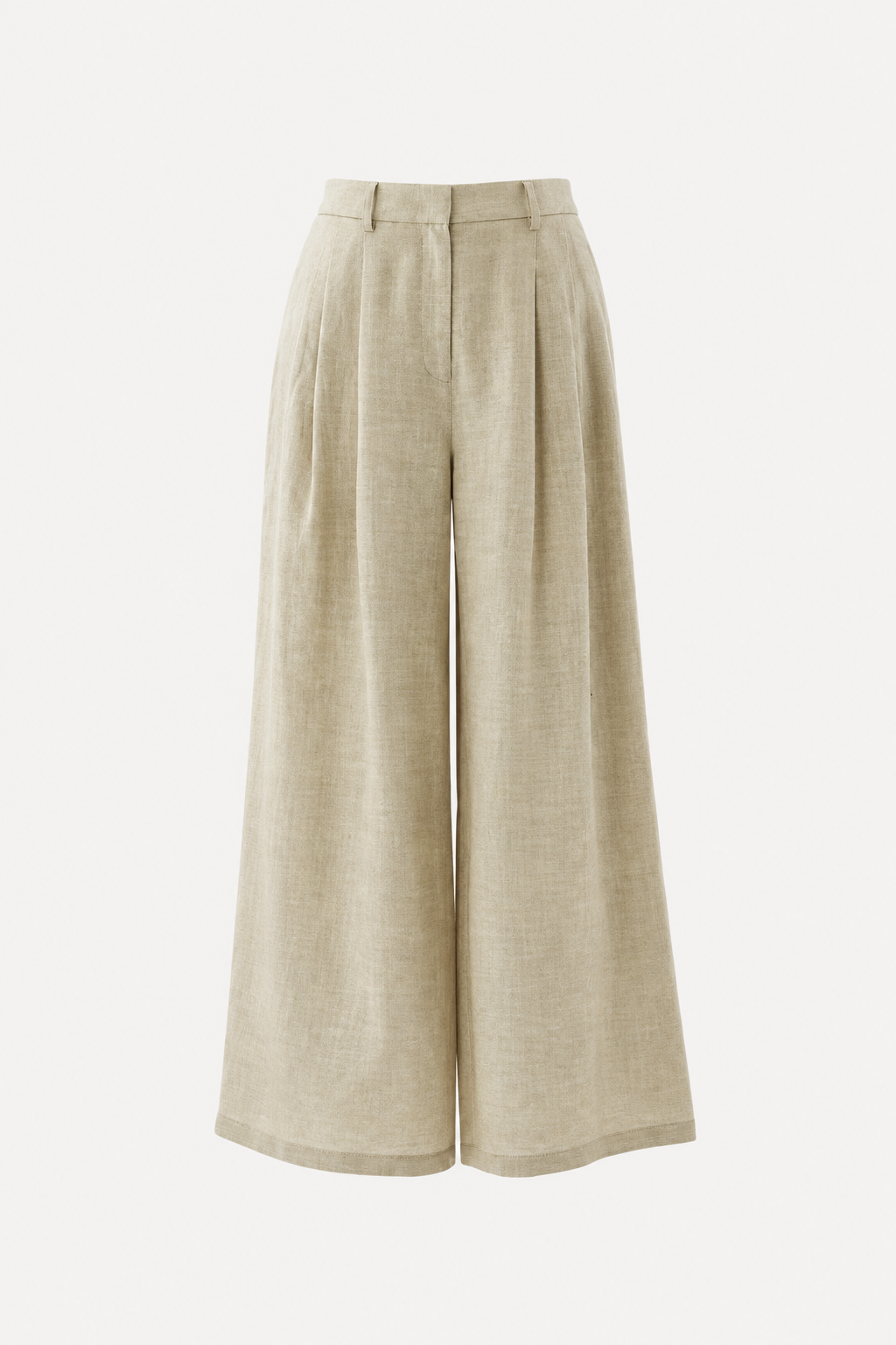 Linen Pleated Wide Pants