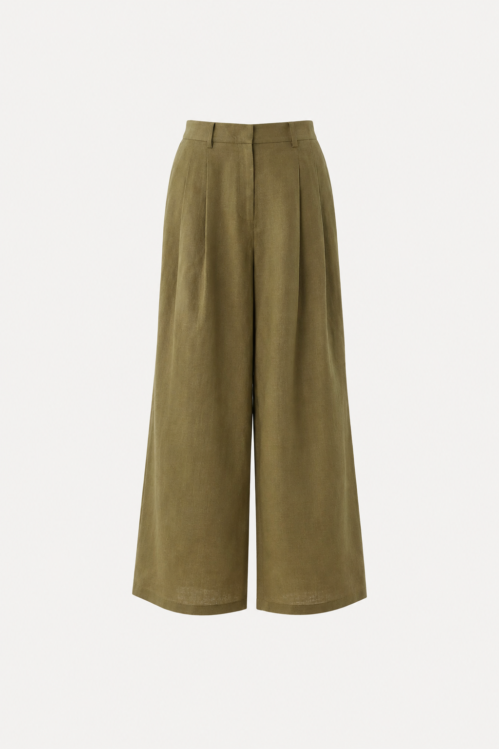 Linen Pleated Wide Pants