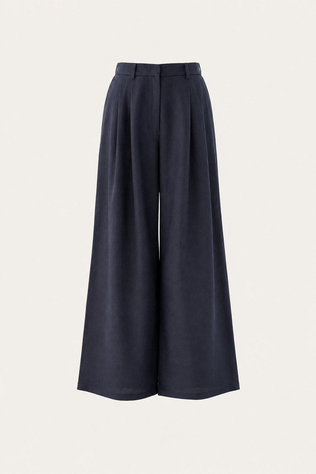 Linen Pleated Wide Pants