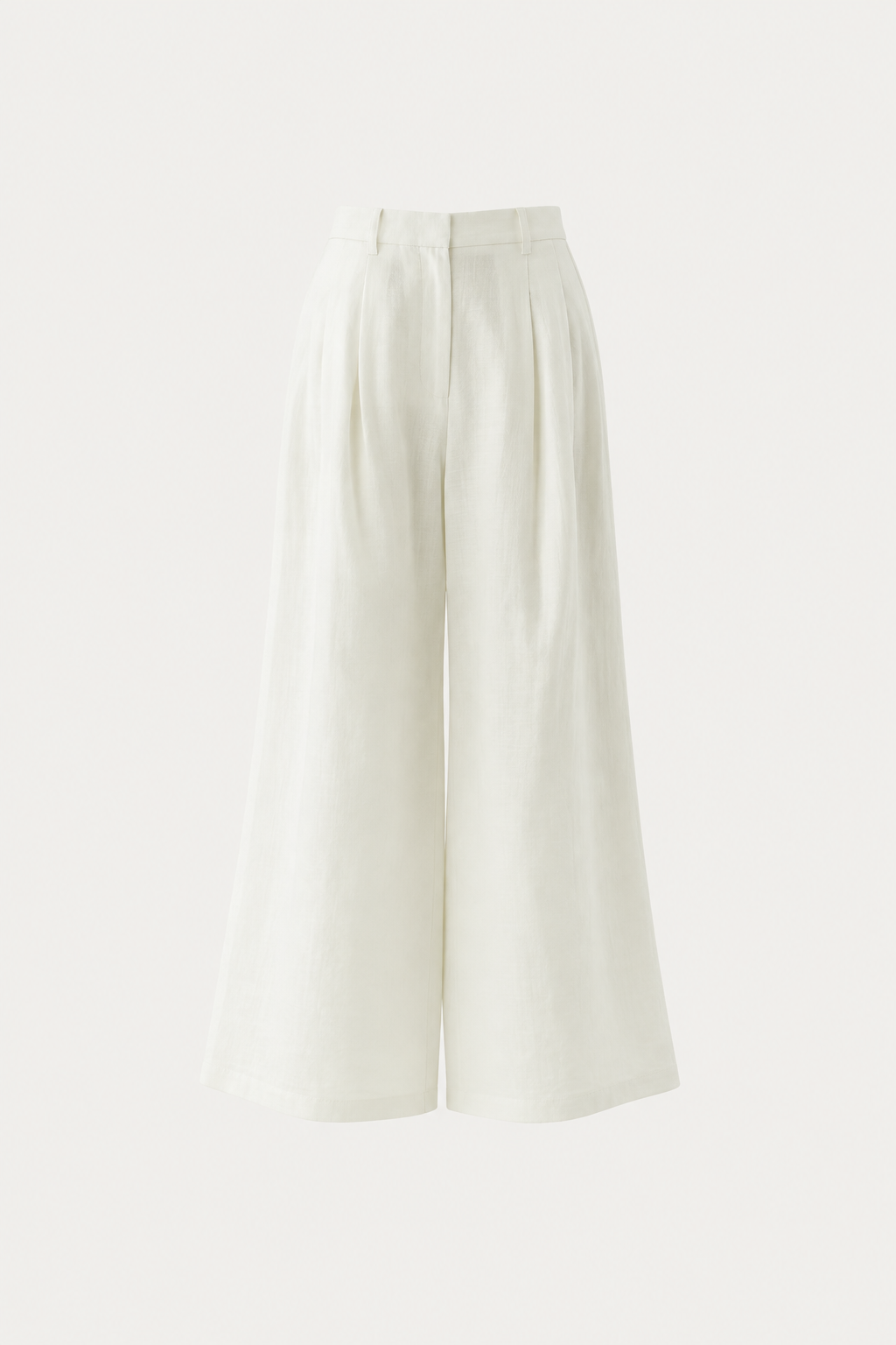 Linen Pleated Wide Pants