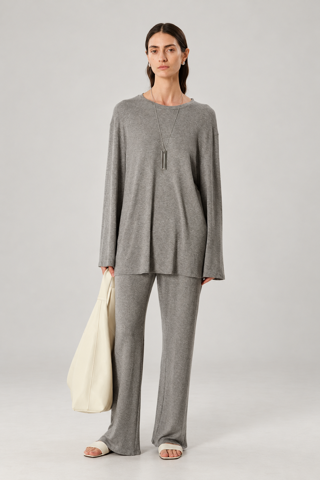 Soft Touch Lyocell-Wool Straight Leg Pants