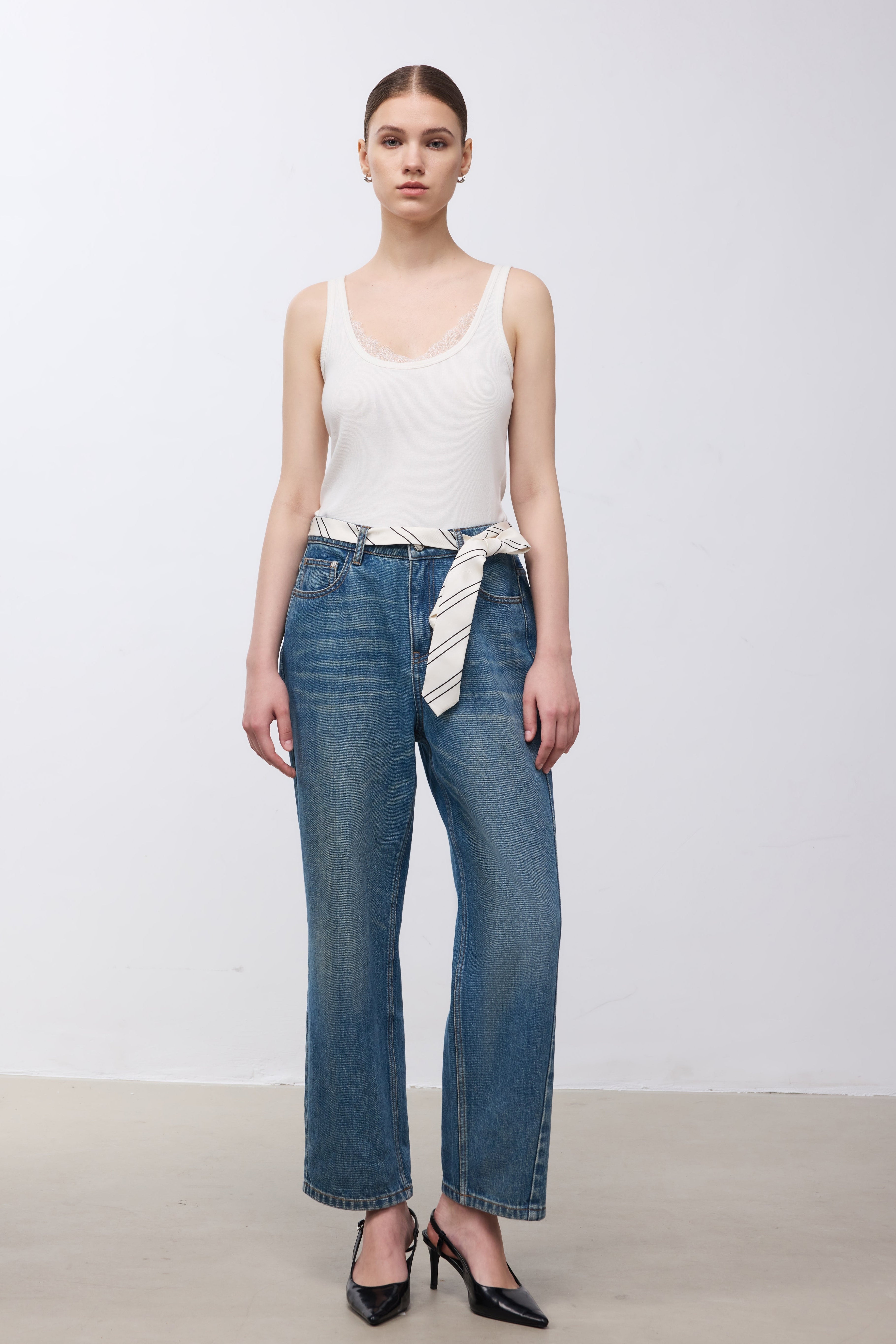 Lace Panel Tank Top