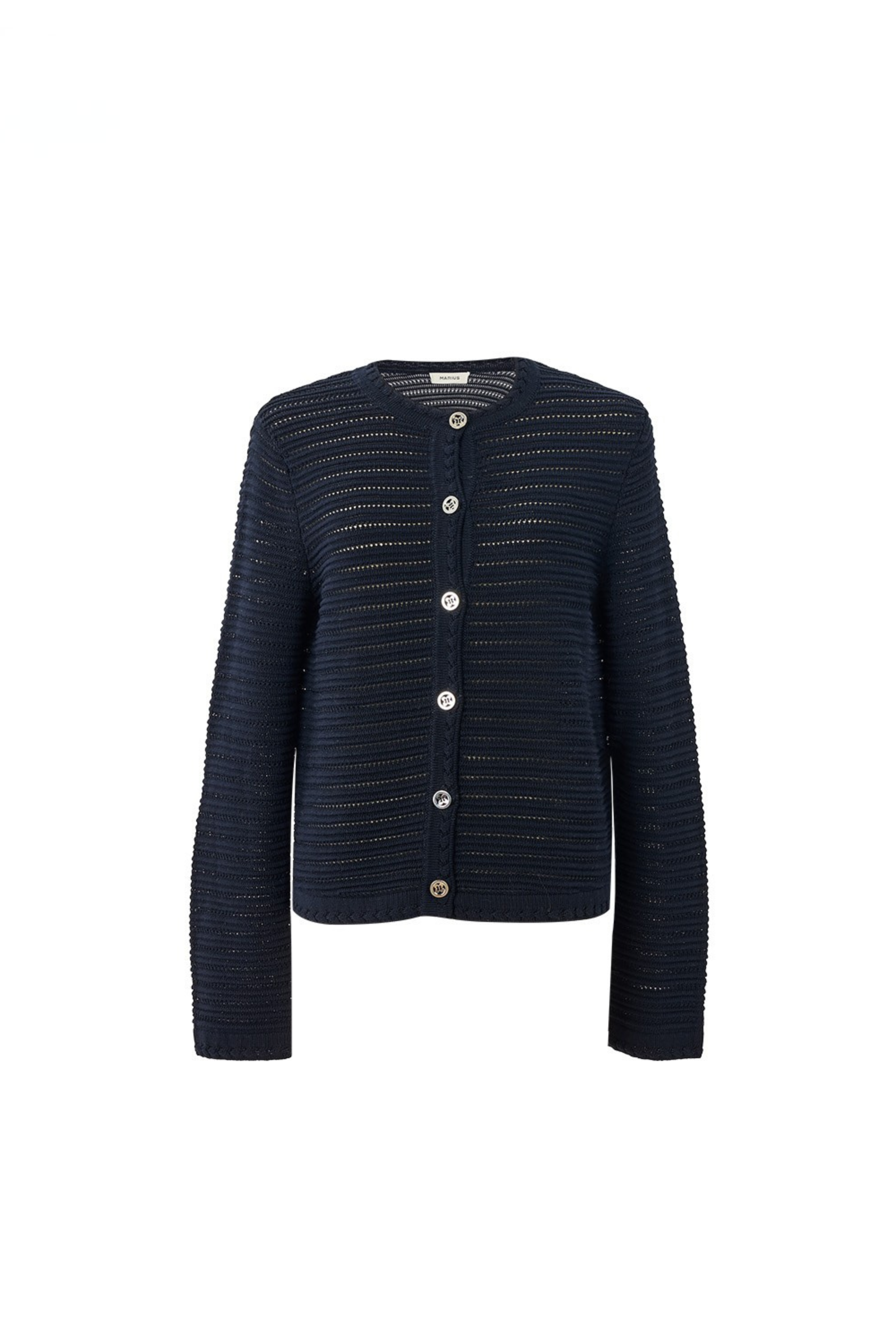 Lightweight Textured Cotton Knit Cardigan