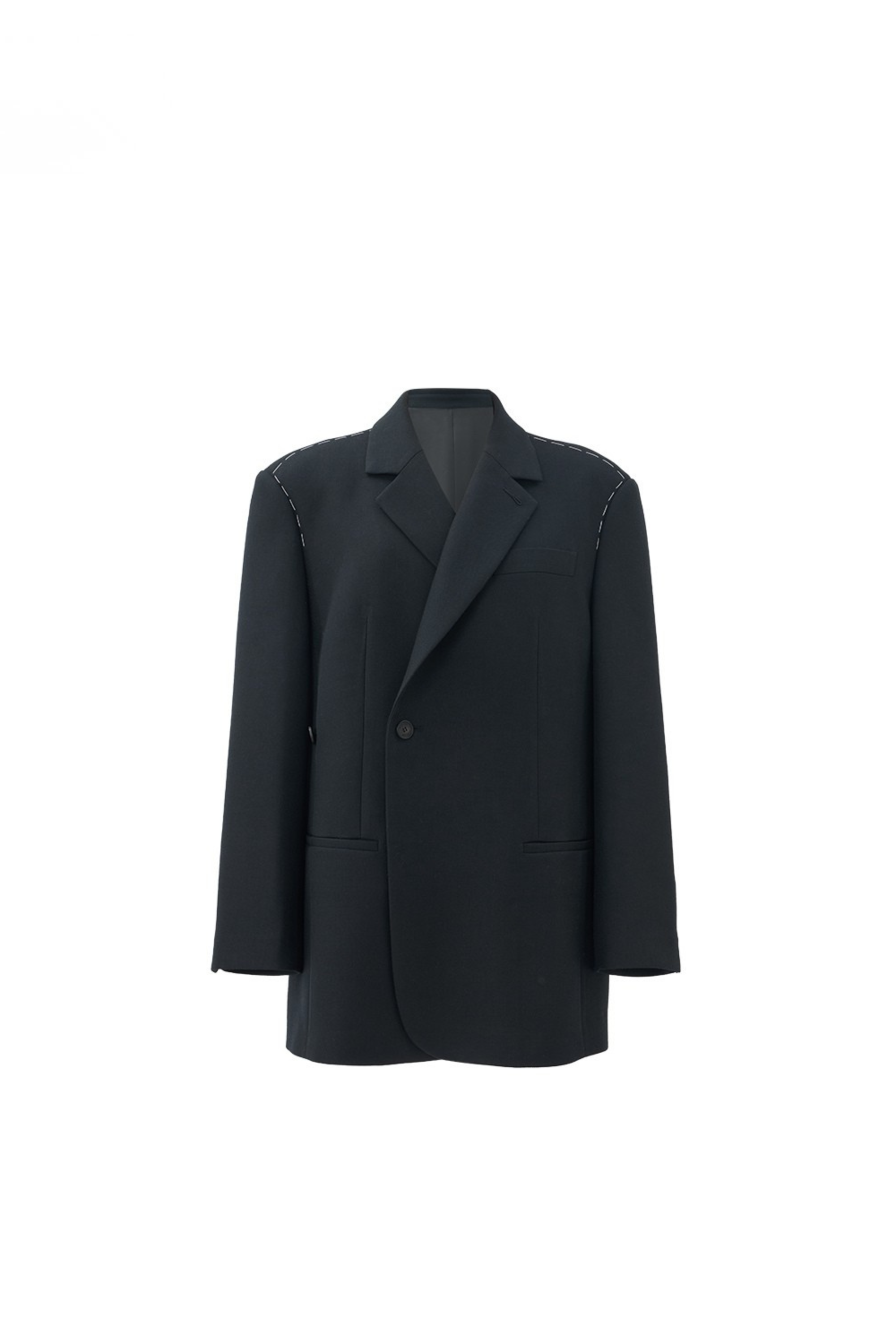 Wool-Blend Relaxed Tailored Blazer