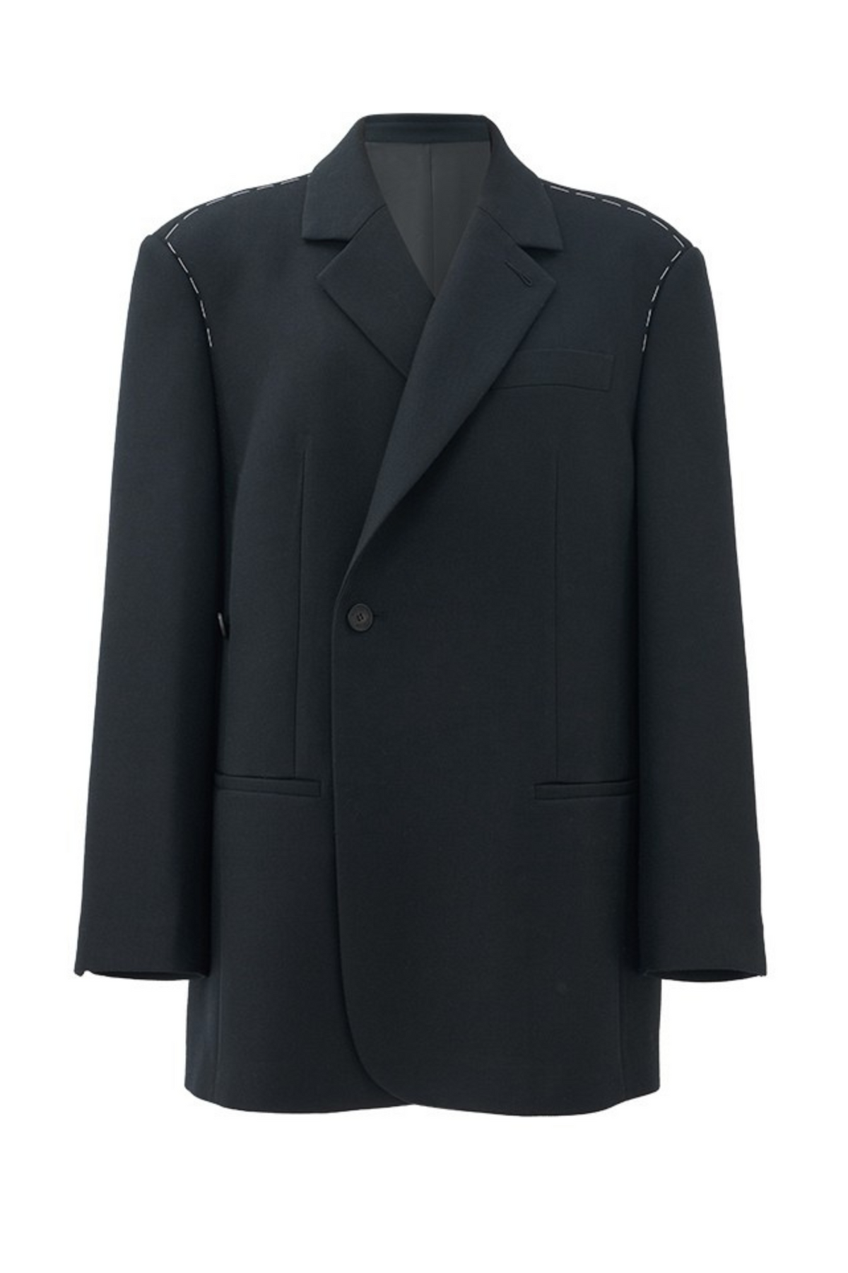 Wool-Blend Relaxed Tailored Blazer