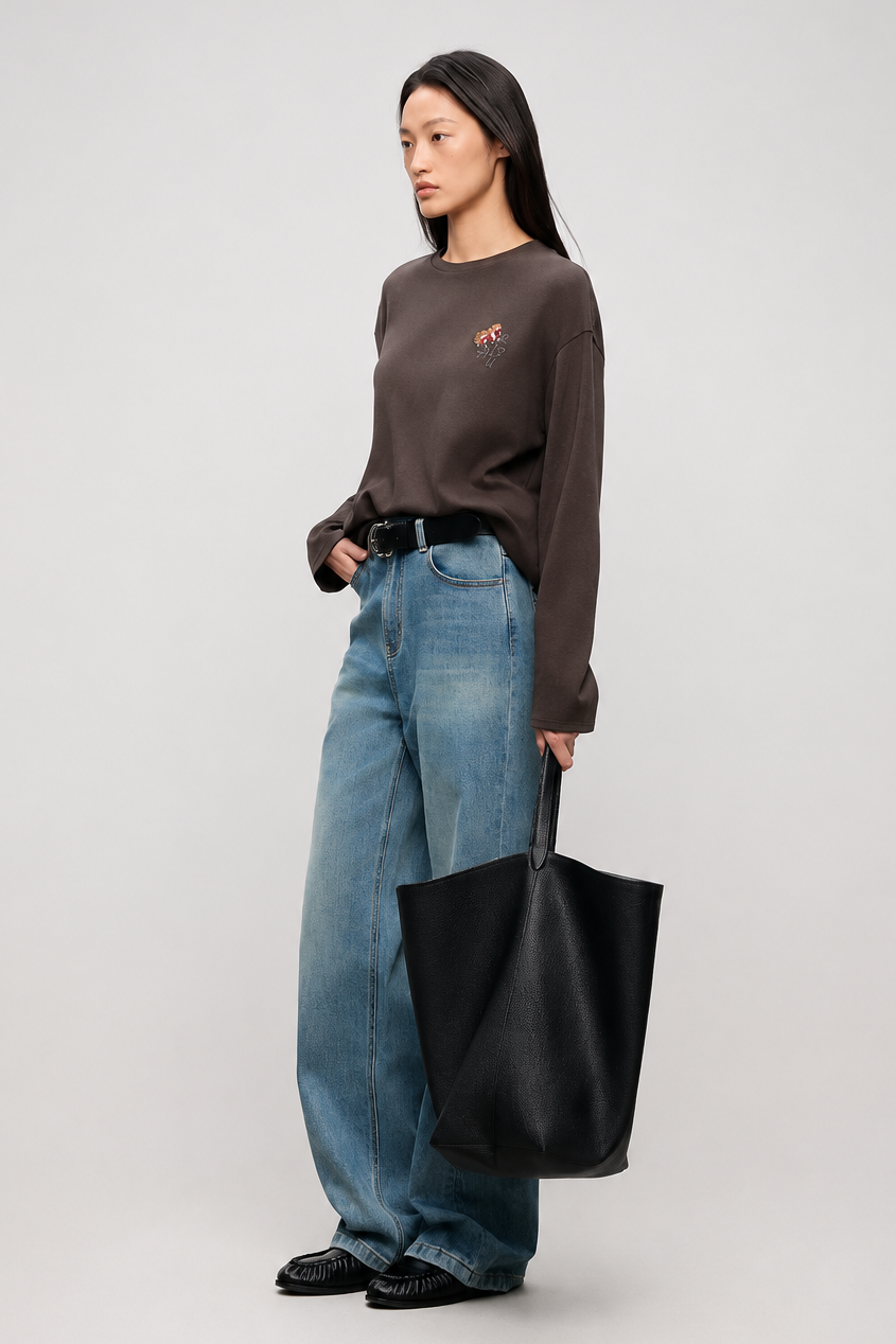 Embroidered Logo Long Sleeve Tee