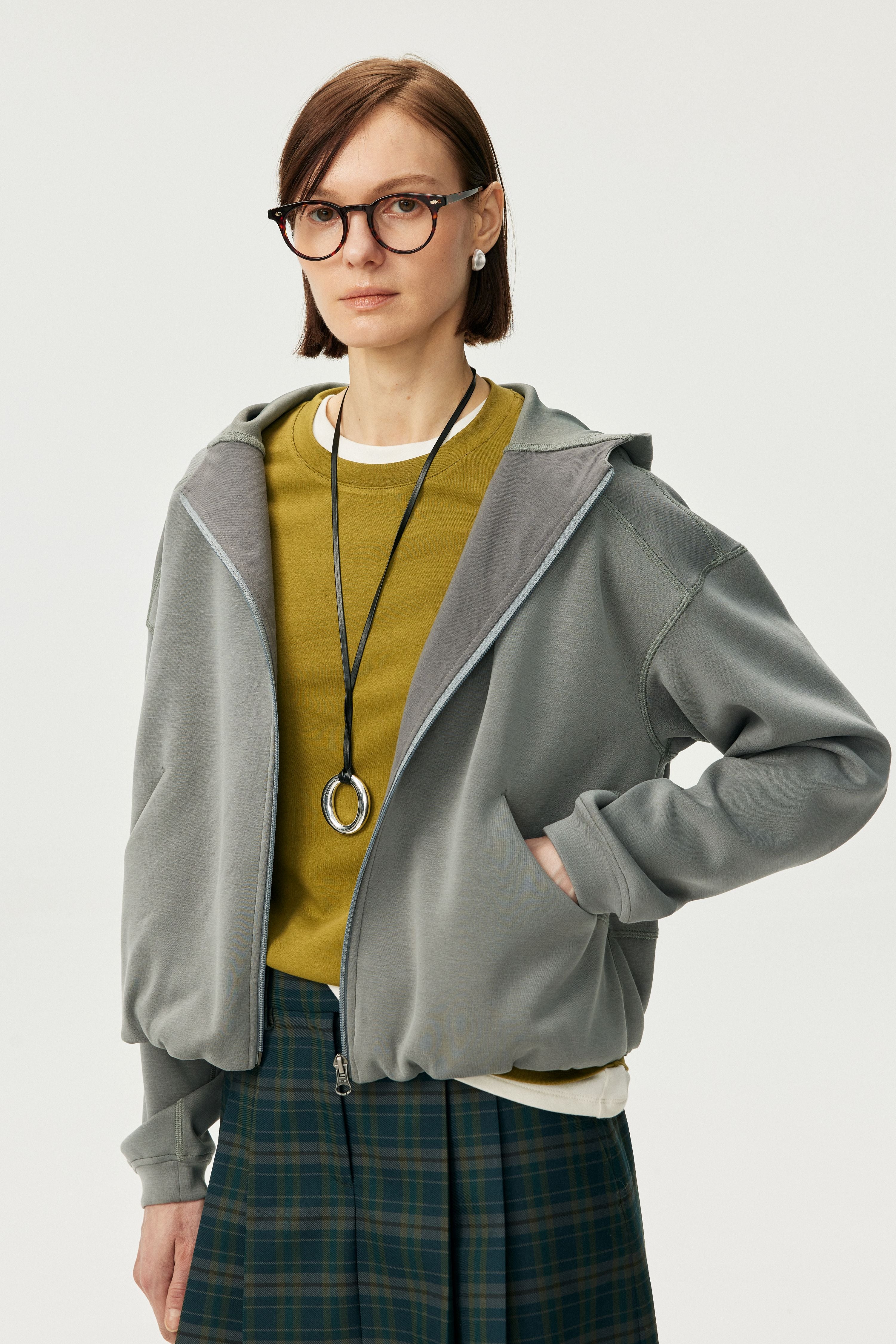 Air-Layer Fluid Raglan Zip Hoodie