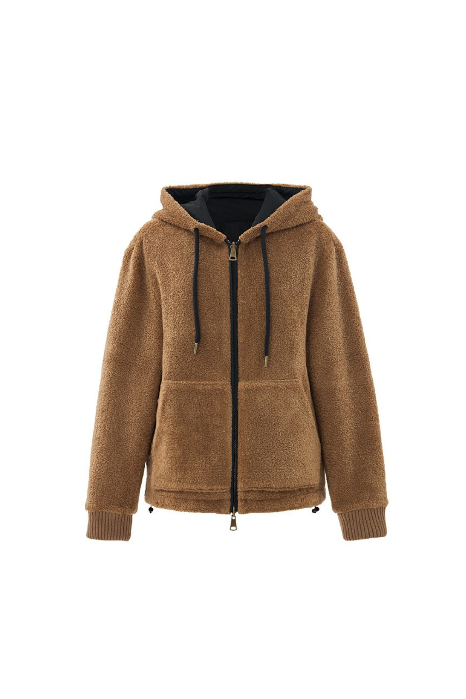 Reversible Double-Face Teddy Hooded Jacket