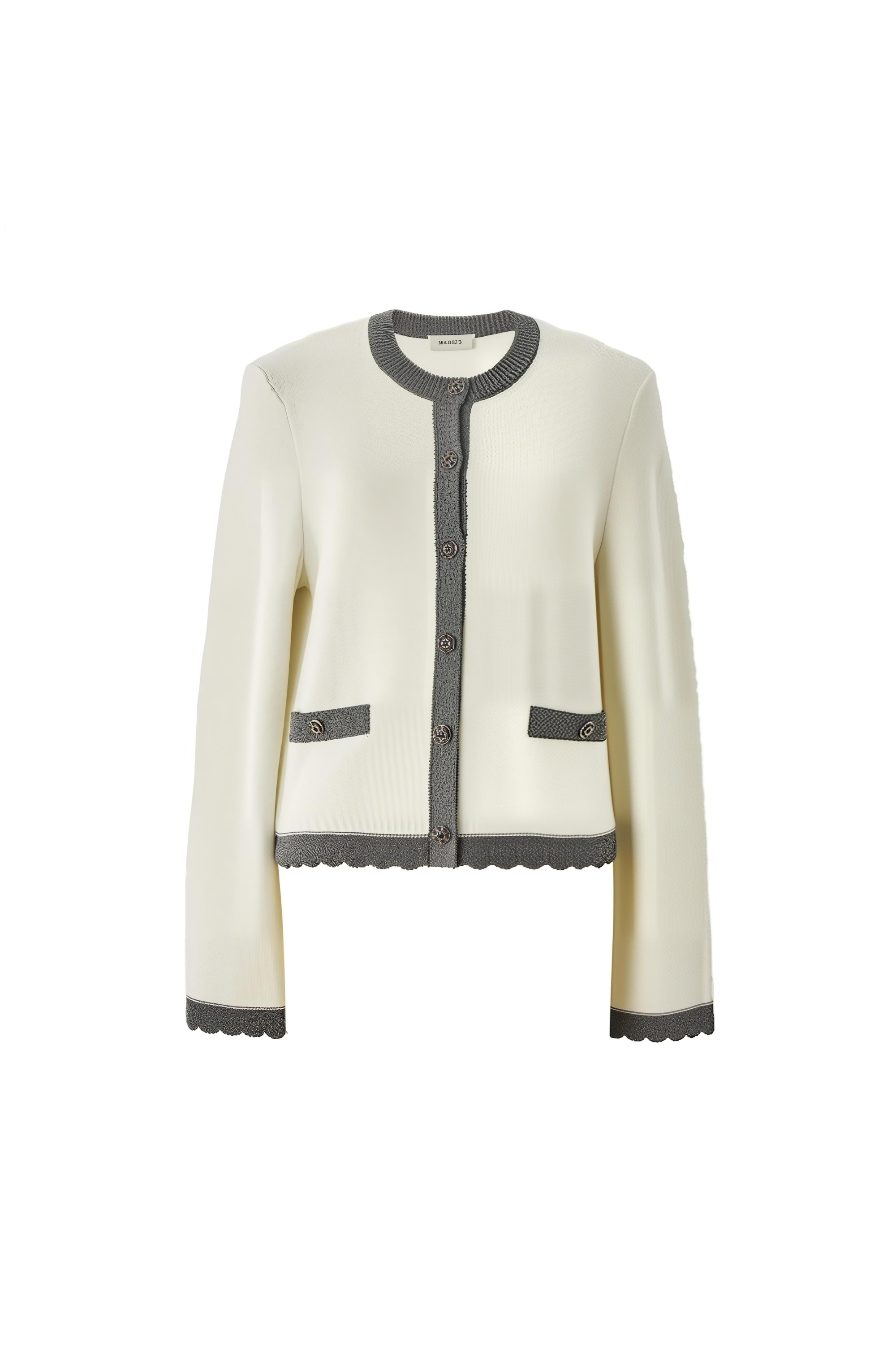 Cropped Bouclé-Style Cotton Knit Cardigan