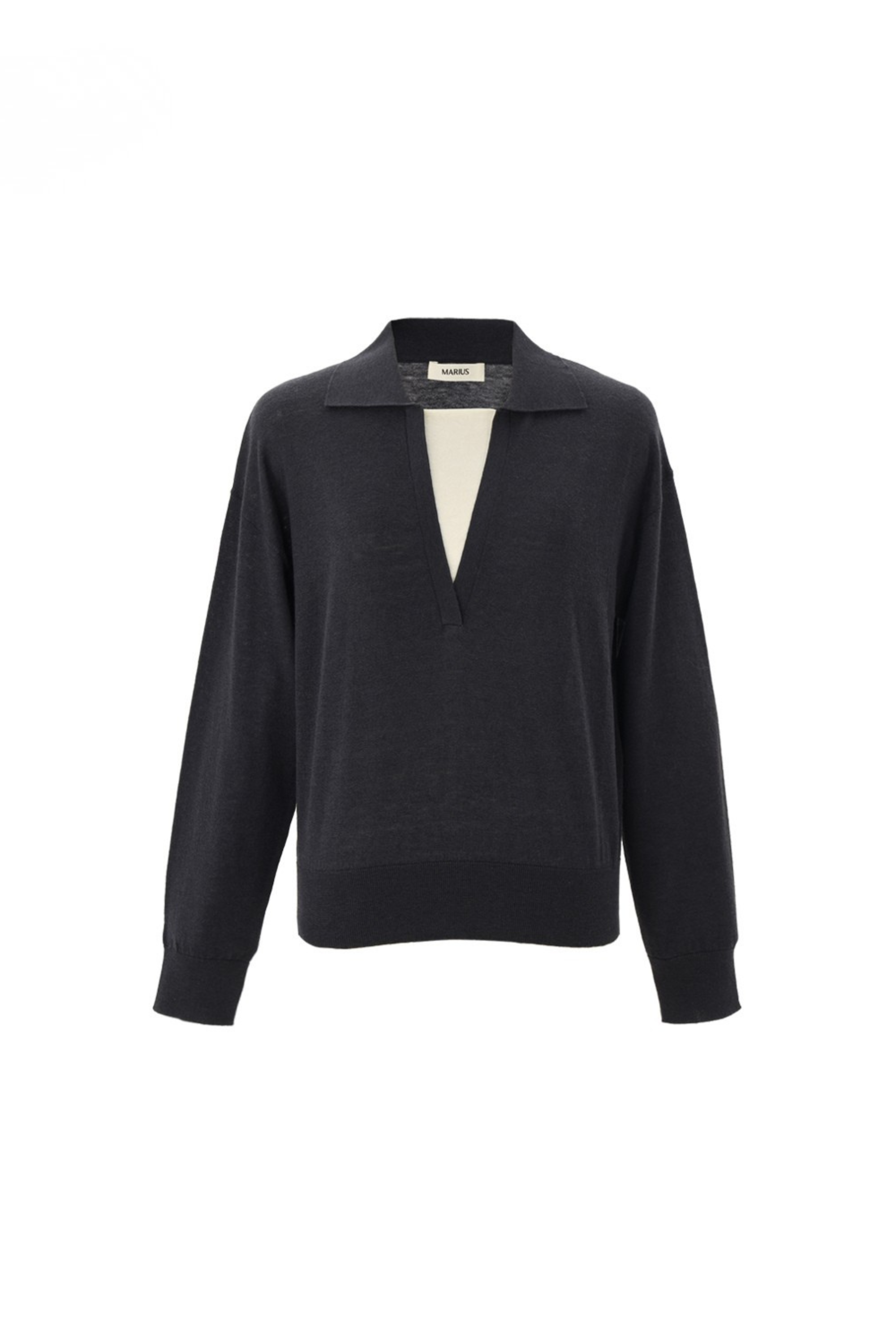 Wool-Silk Blend Layered-Look Knit Top