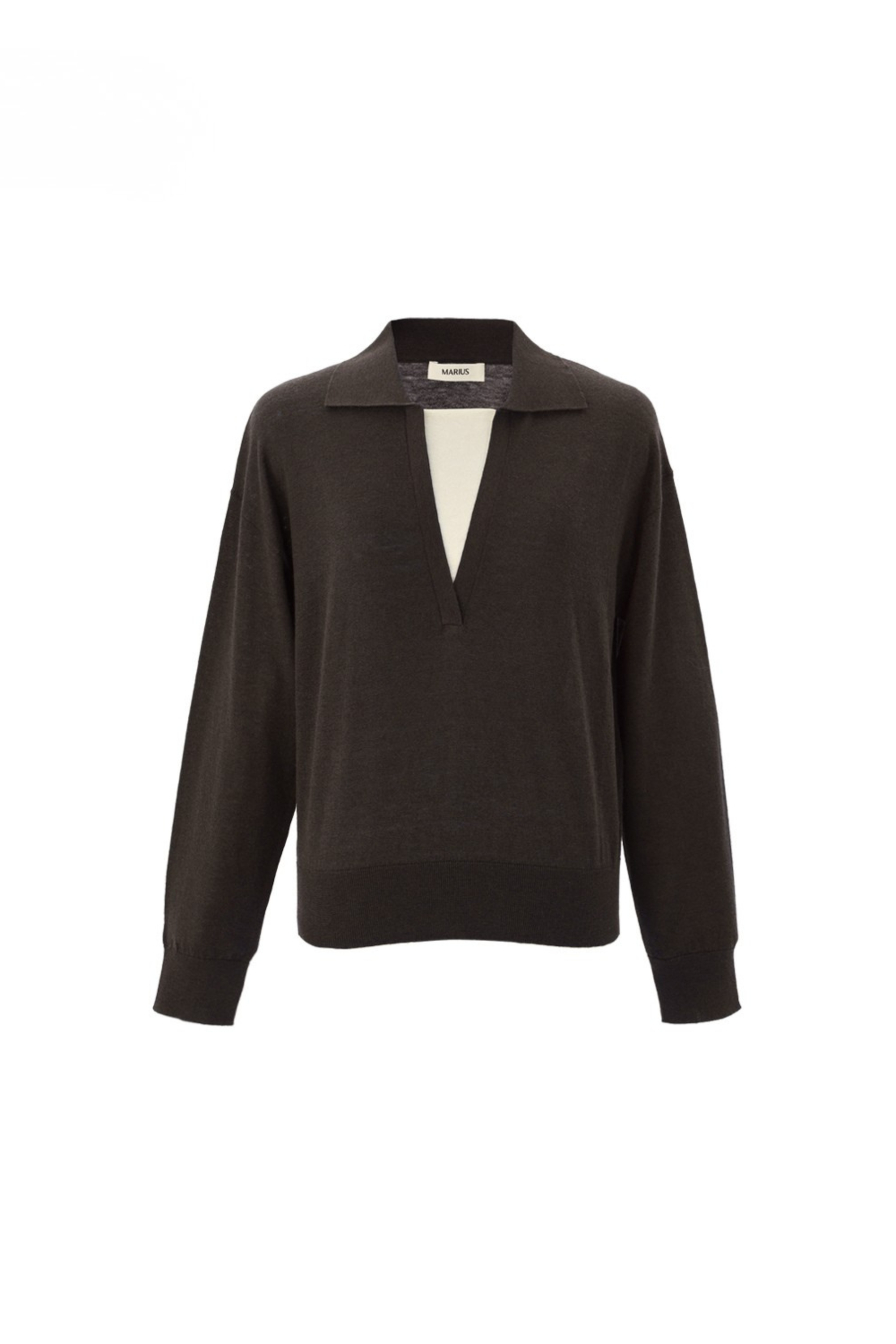 Wool-Silk Blend Layered-Look Knit Top