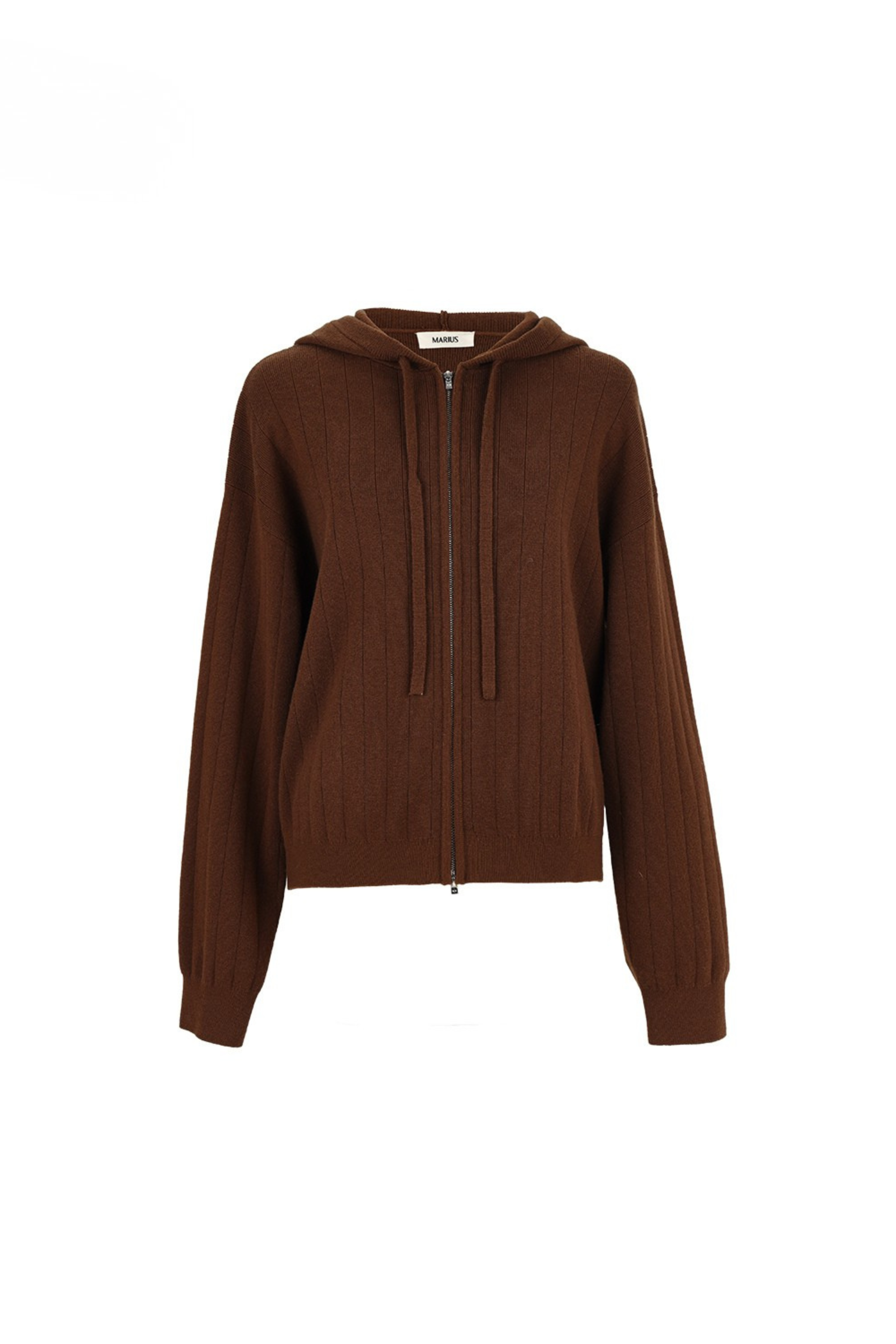 Wool-Cashmere Blend Zip-Up Knit Hoodie