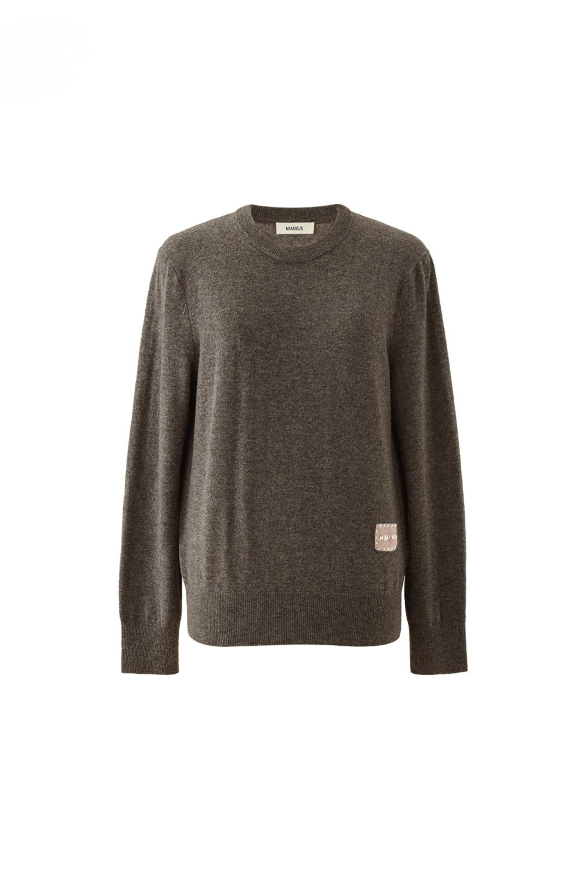 Wool-Cashmere Blend Crewneck Knit Sweater