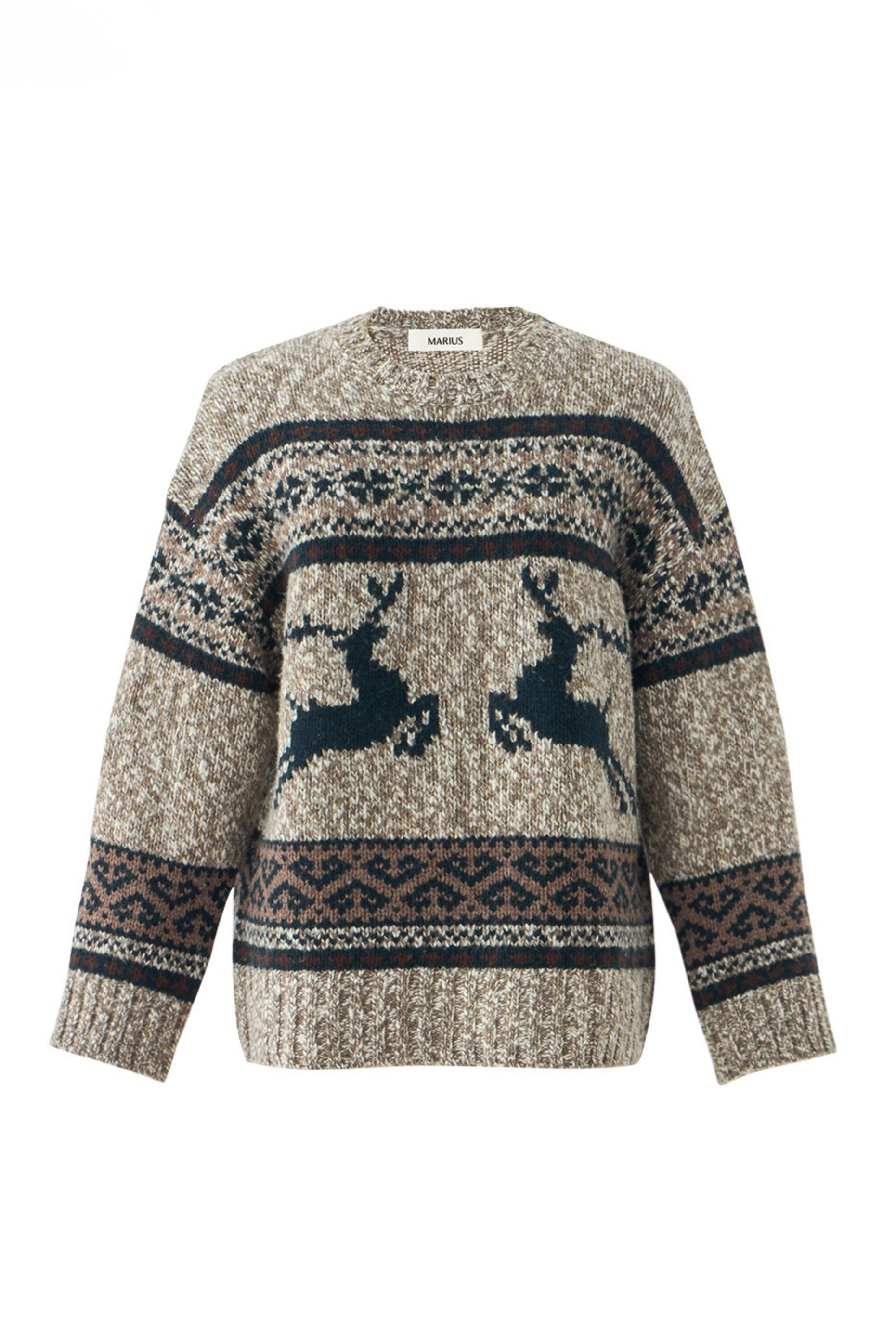 Reindeer Jacquard Mohair-Wool Knit Sweater