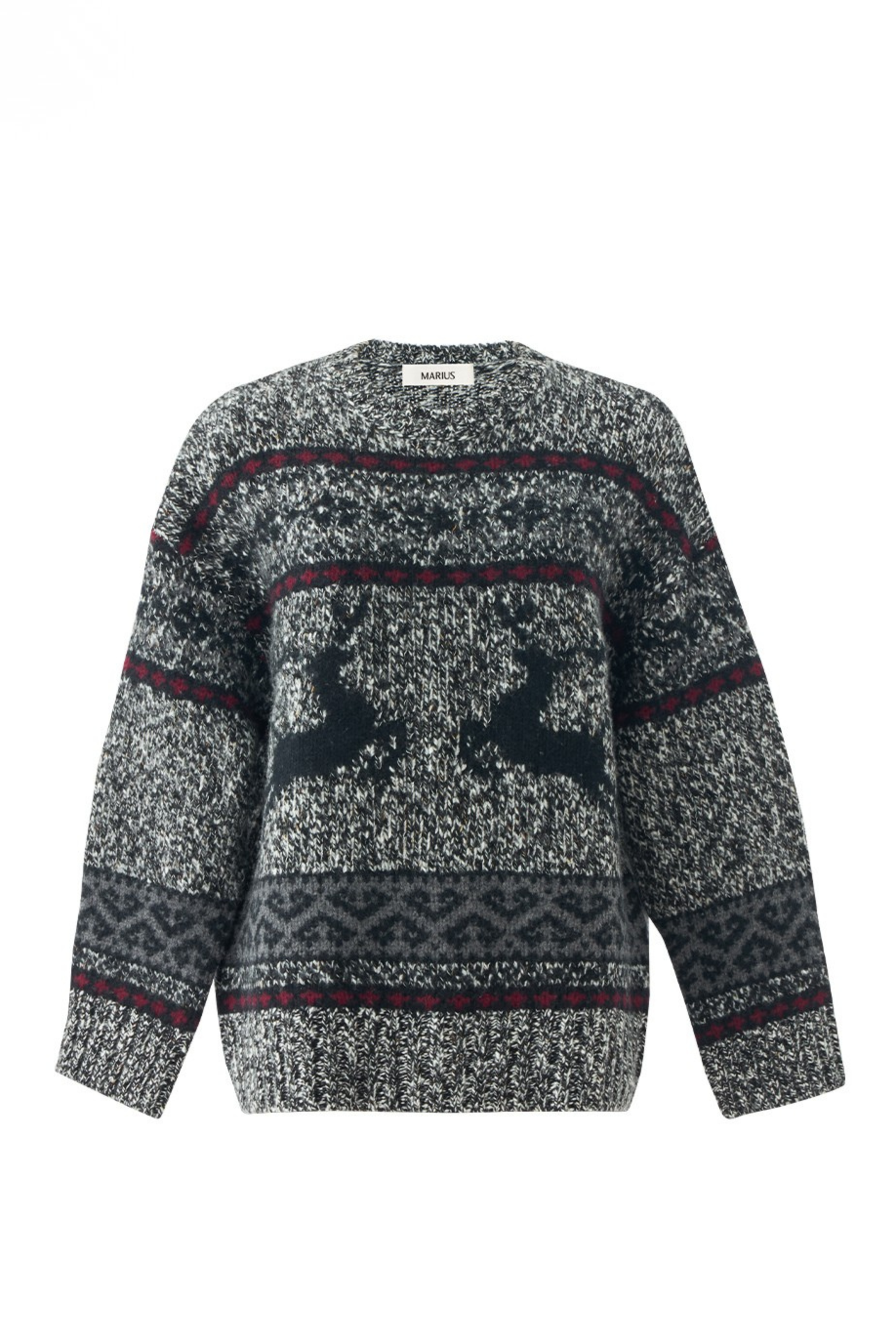 Reindeer Jacquard Mohair-Wool Knit Sweater
