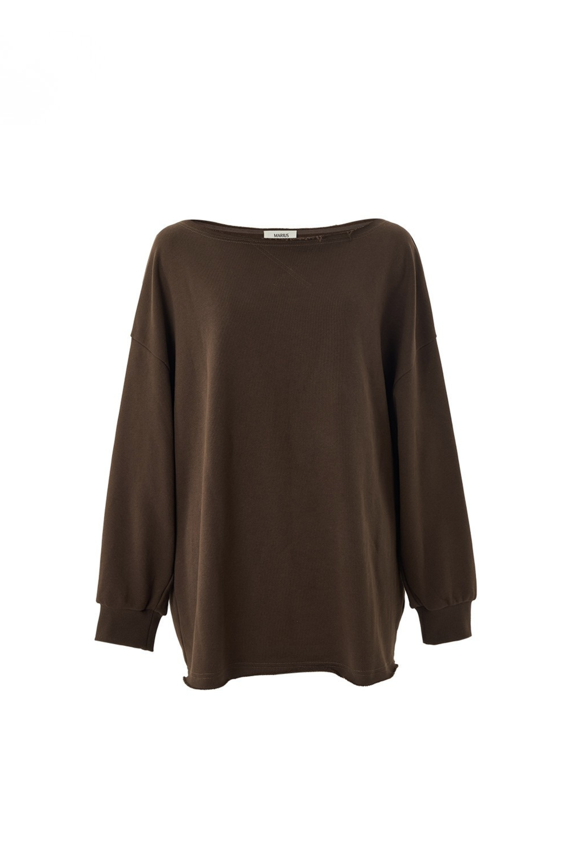 Relaxed Rolled Edge Cotton Knit Sweatshirt
