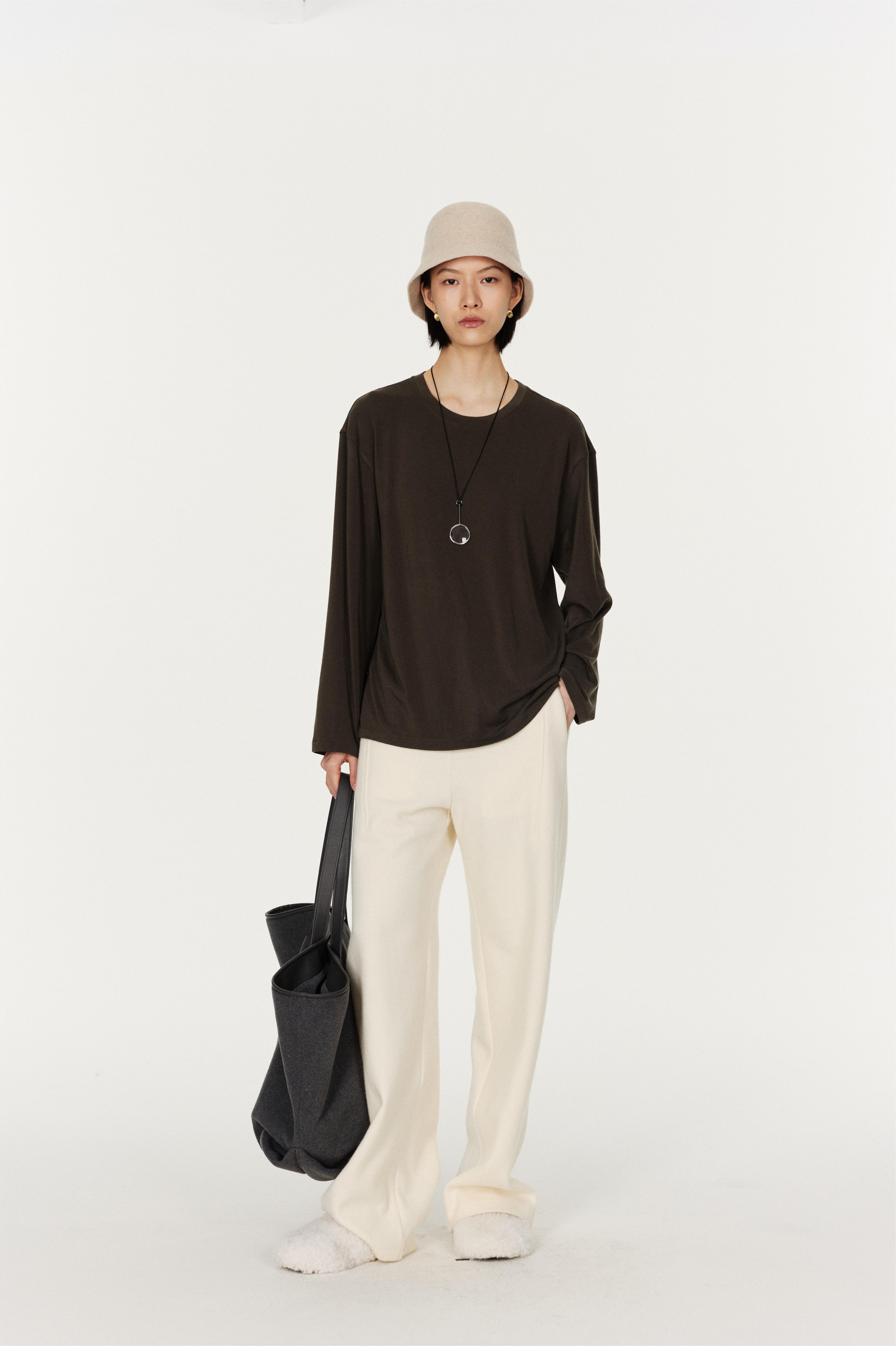 Lightweight Soft-Touch Lyocell-Wool Long Sleeve Base Tee