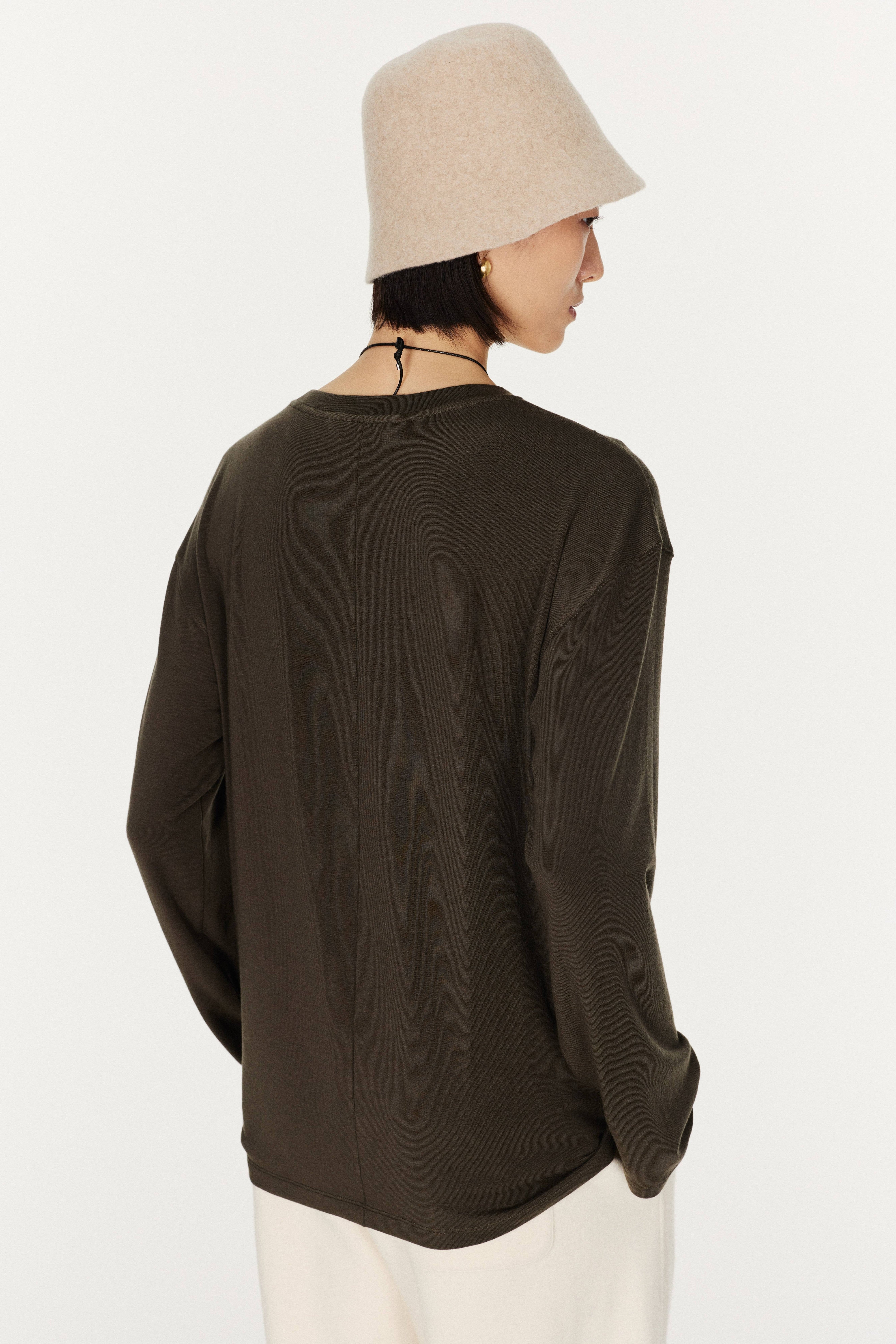 Lightweight Soft-Touch Lyocell-Wool Long Sleeve Base Tee