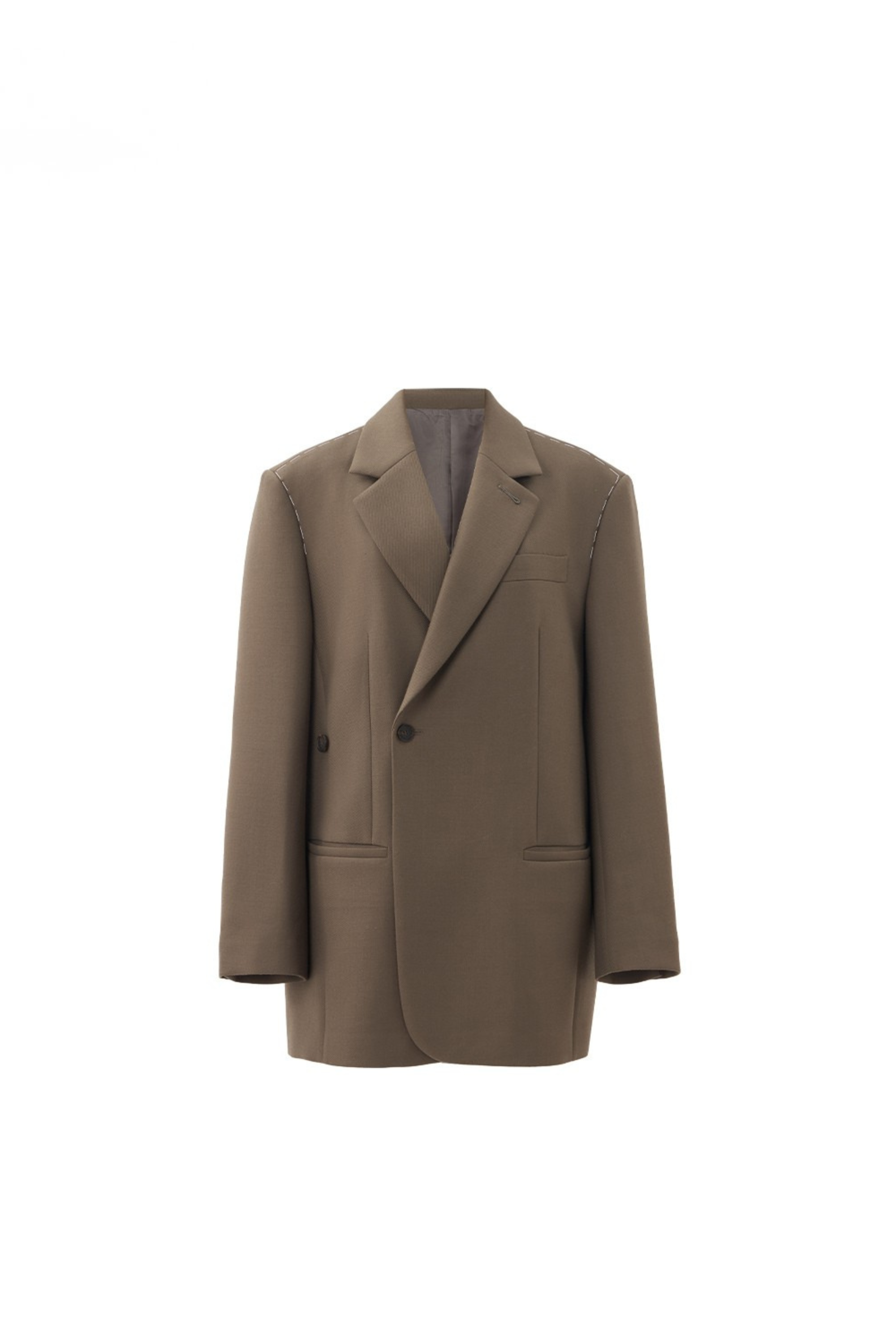 Wool-Blend Relaxed Tailored Blazer
