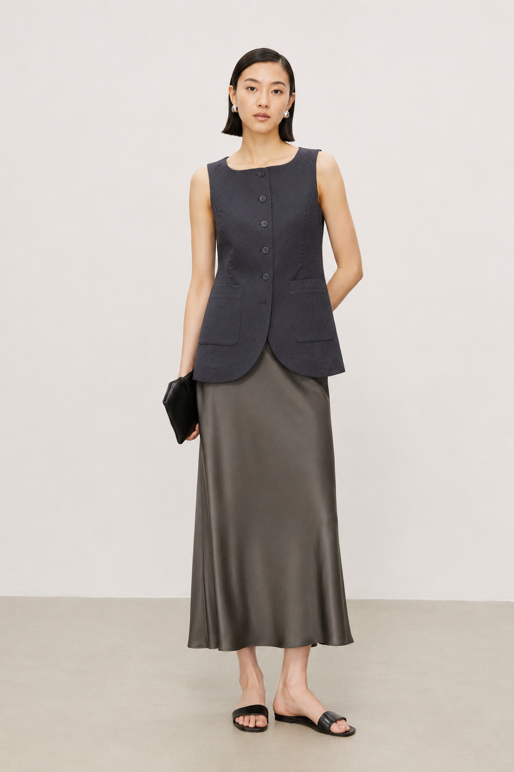 Classic Six-Button Tailored Wool-Blend Vest