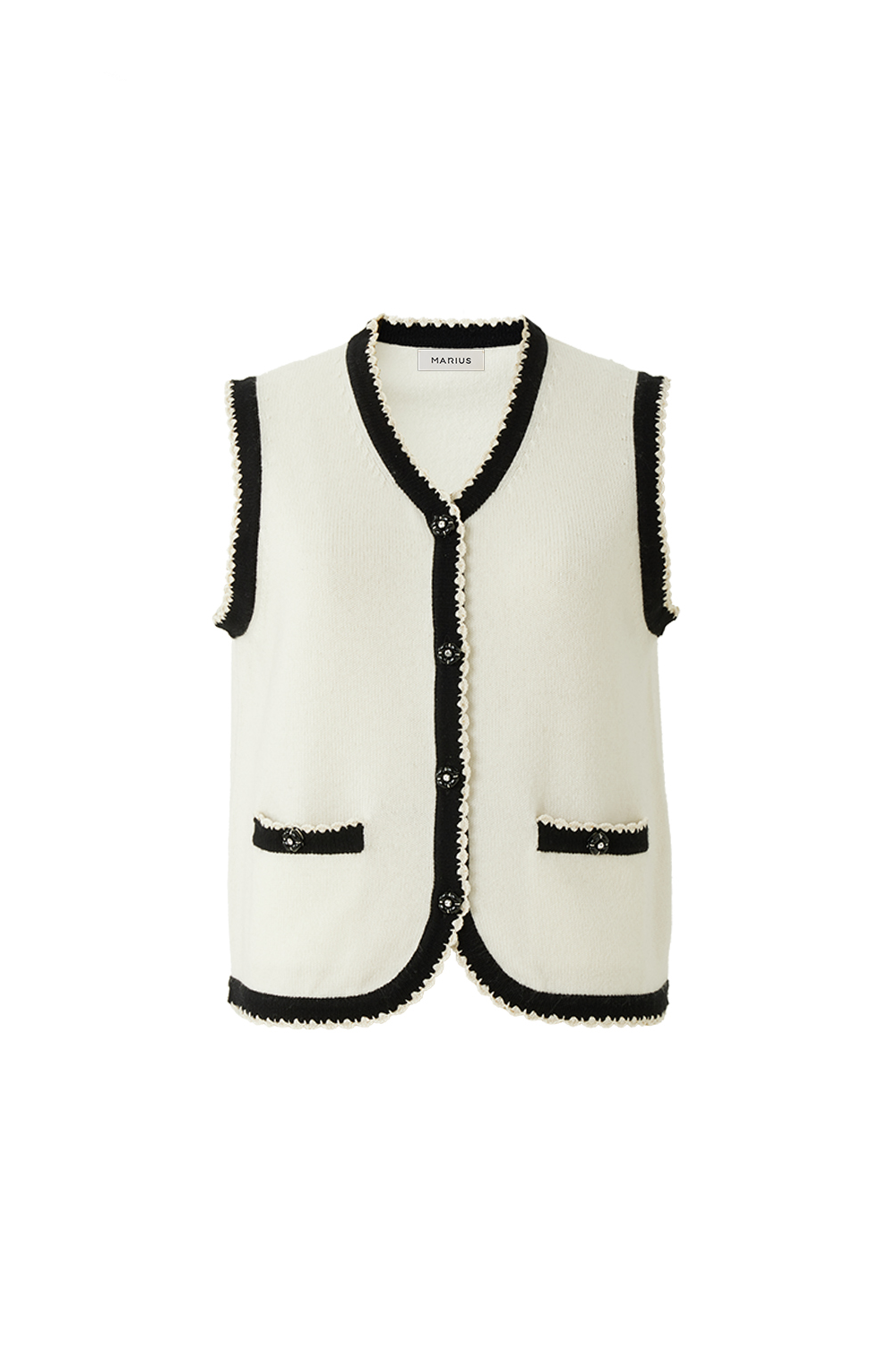 Marius Women's Fuzzy Color-Block French-Inspired Bouclé Vest