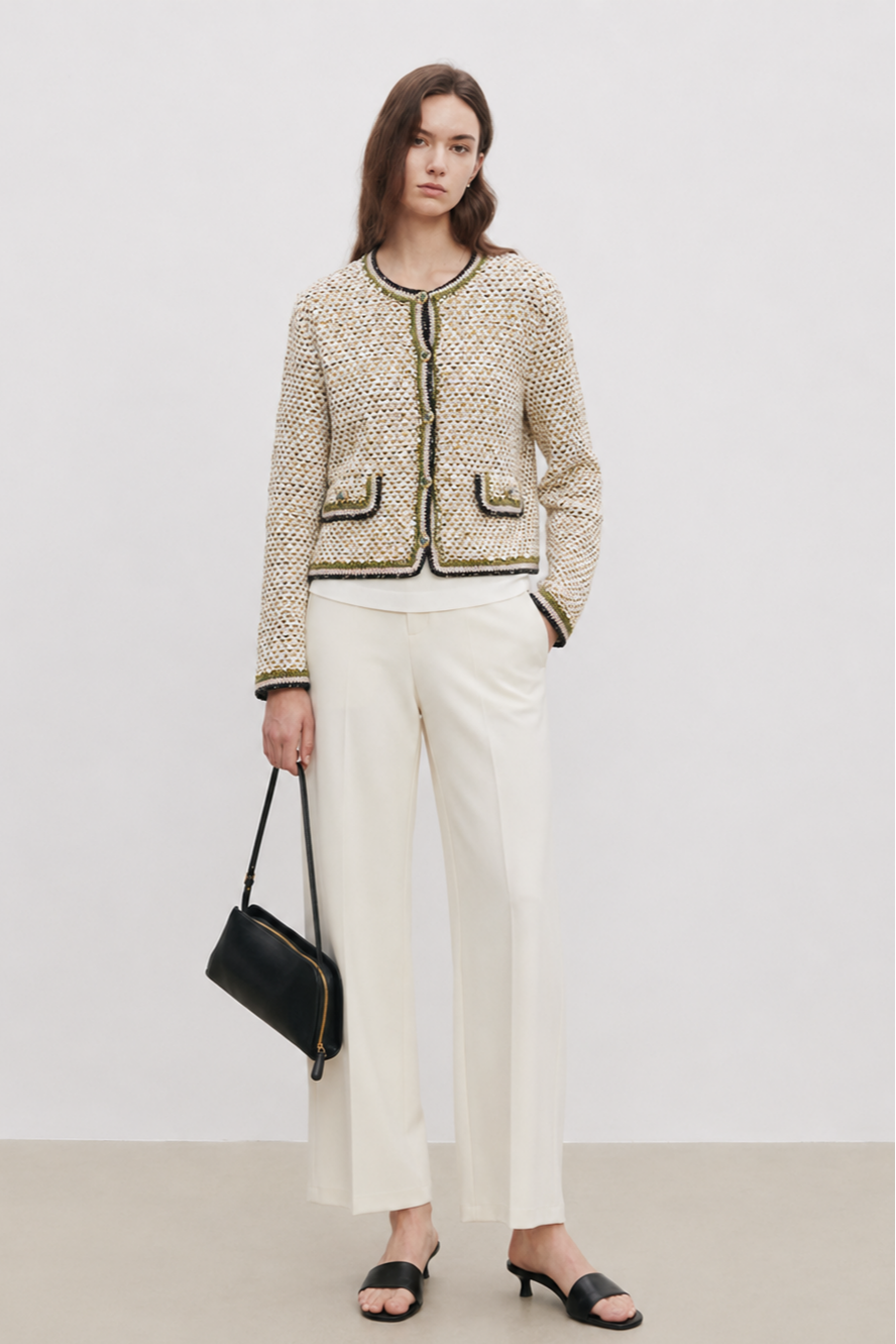 Multi-Tone Bouclé Knit Jacket