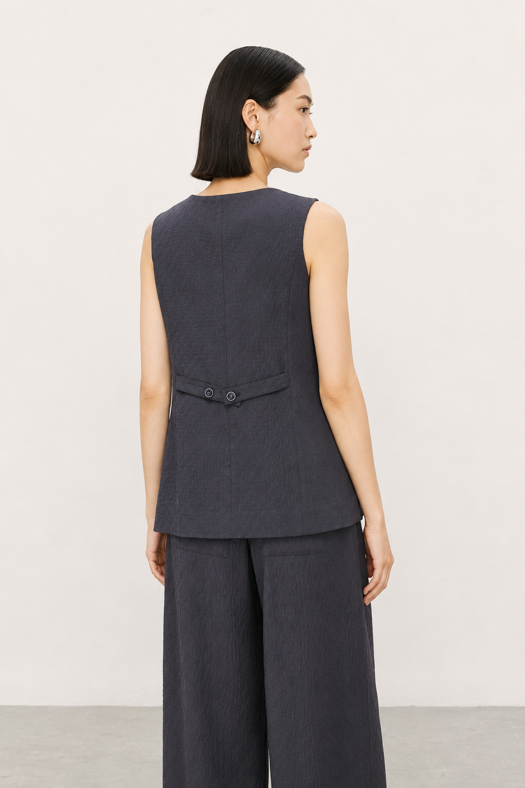 Classic Six-Button Tailored Wool-Blend Vest