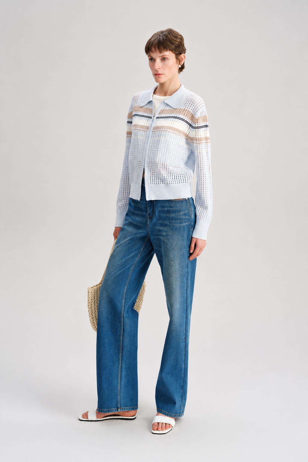 Vintage Washed Straight Leg Jeans