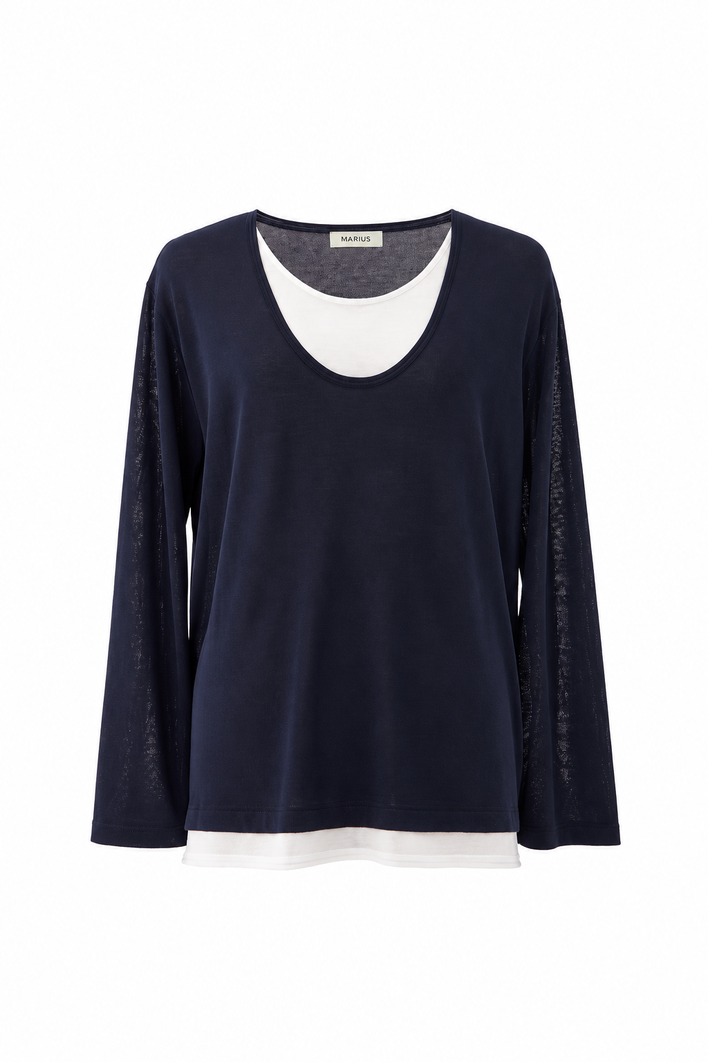 Cotton-Silk Blend Layered Knit Top