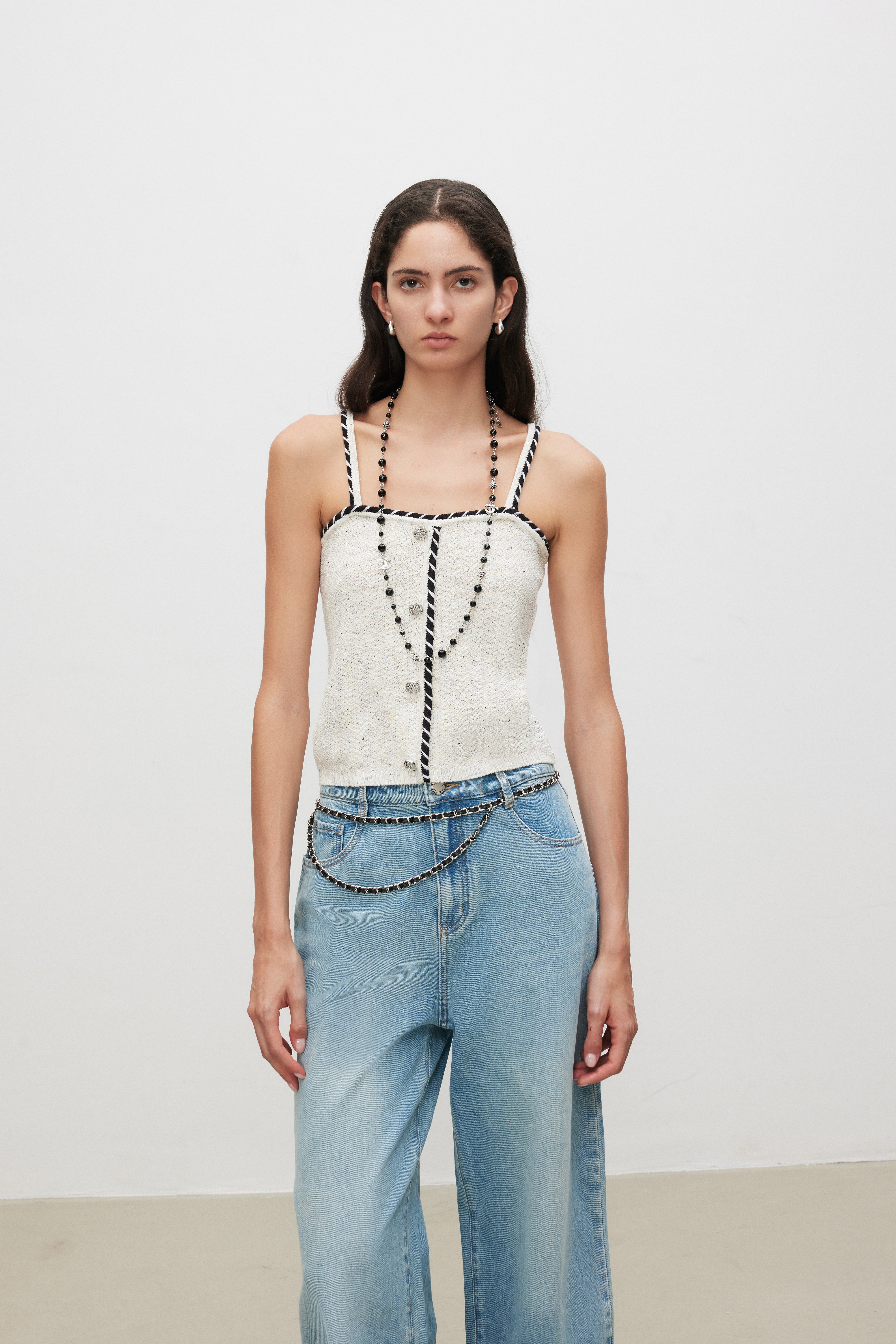 Bouclé Knit Tweed Cami Top